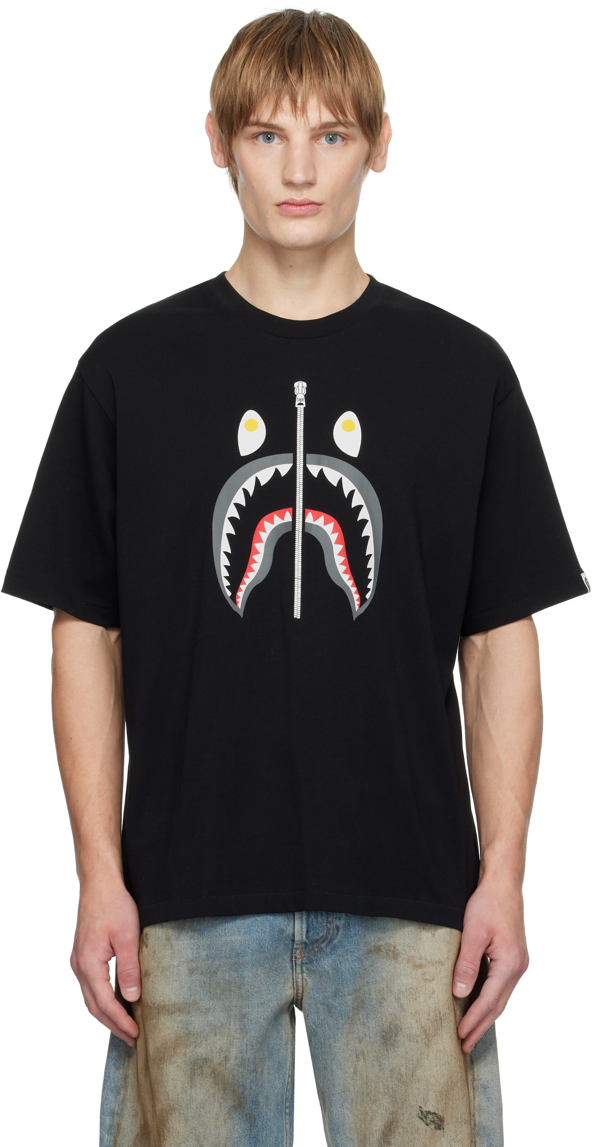 Bape blue shark tee online