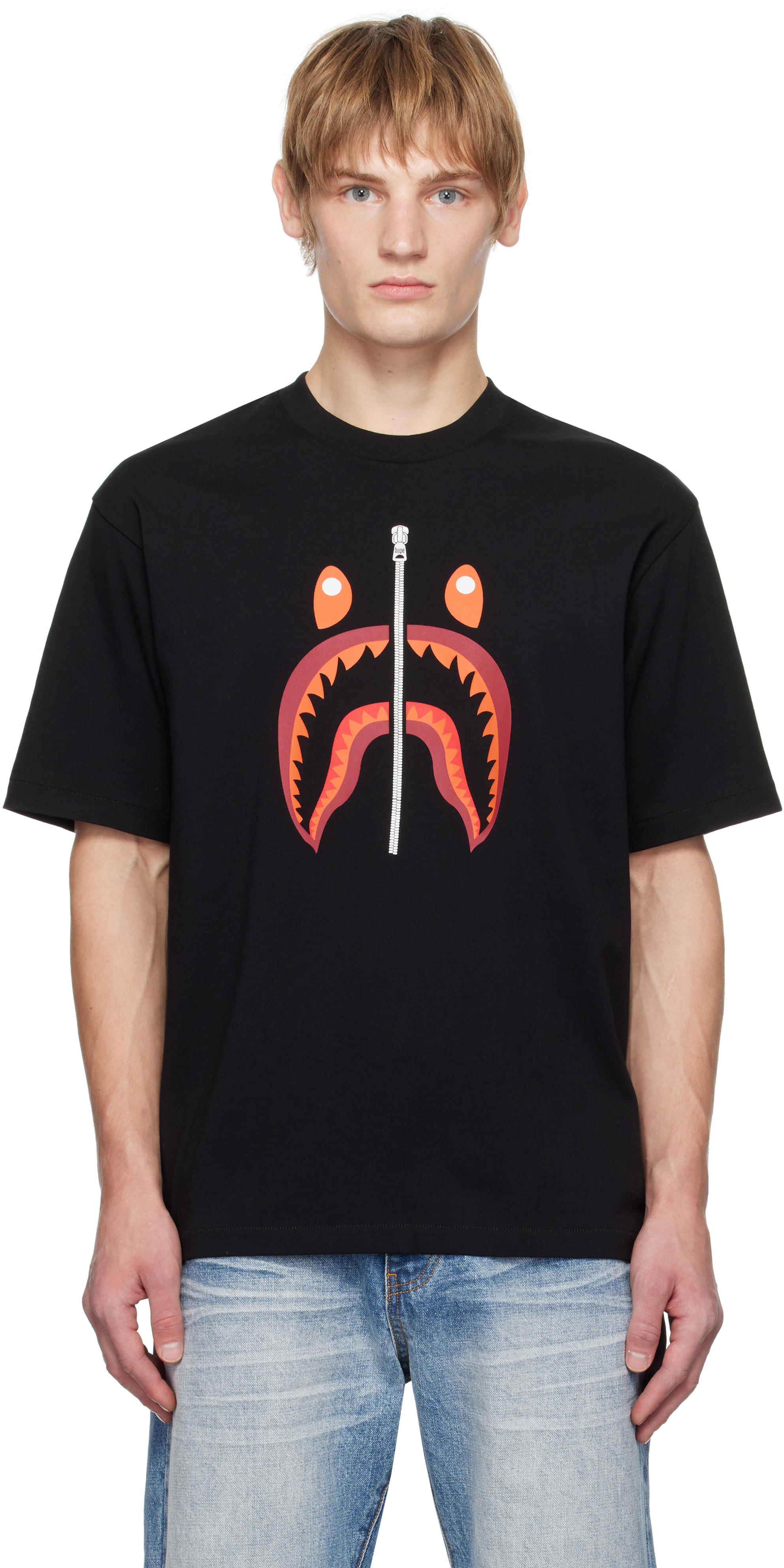 Bape shark shirt black hotsell