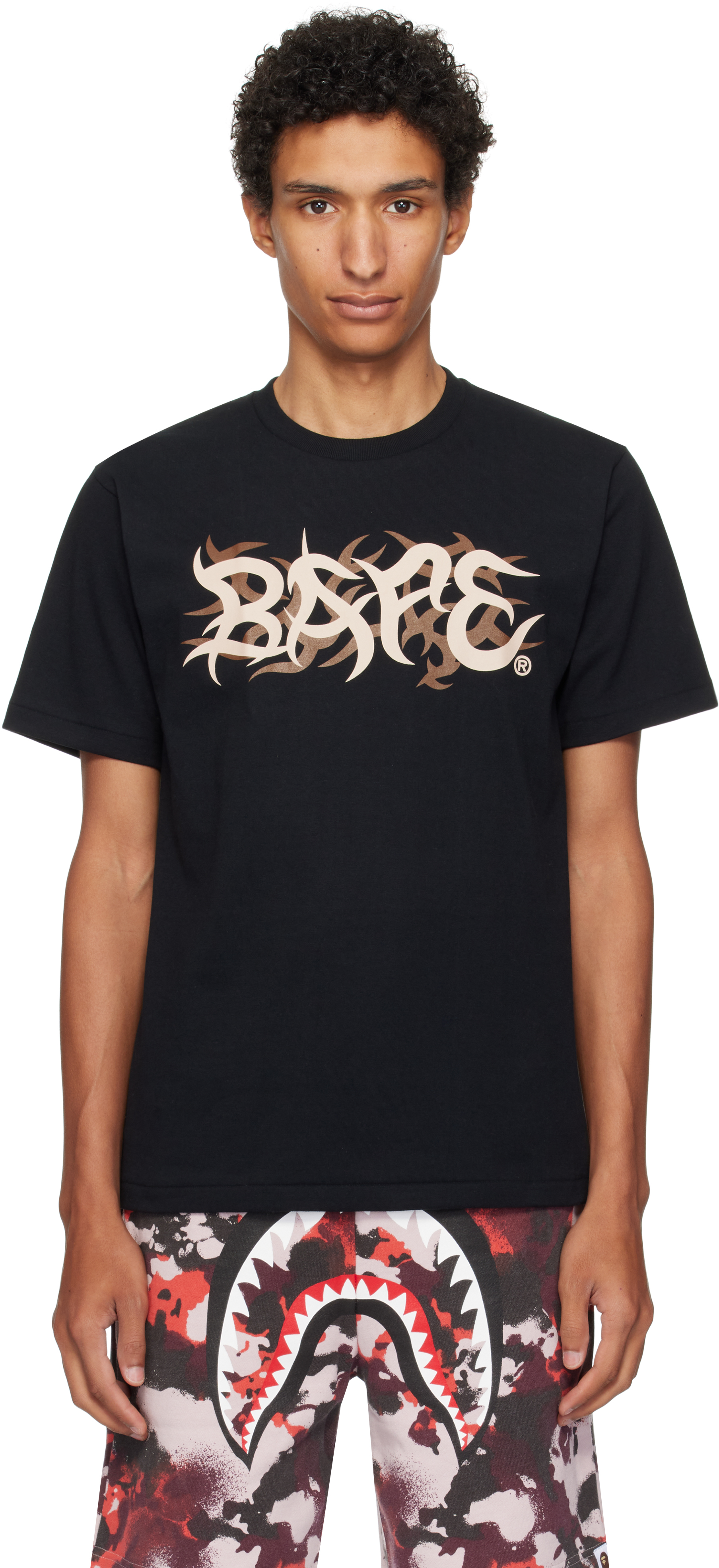 Bape Black Trial Camo '' Logo T-shirt In Multi
