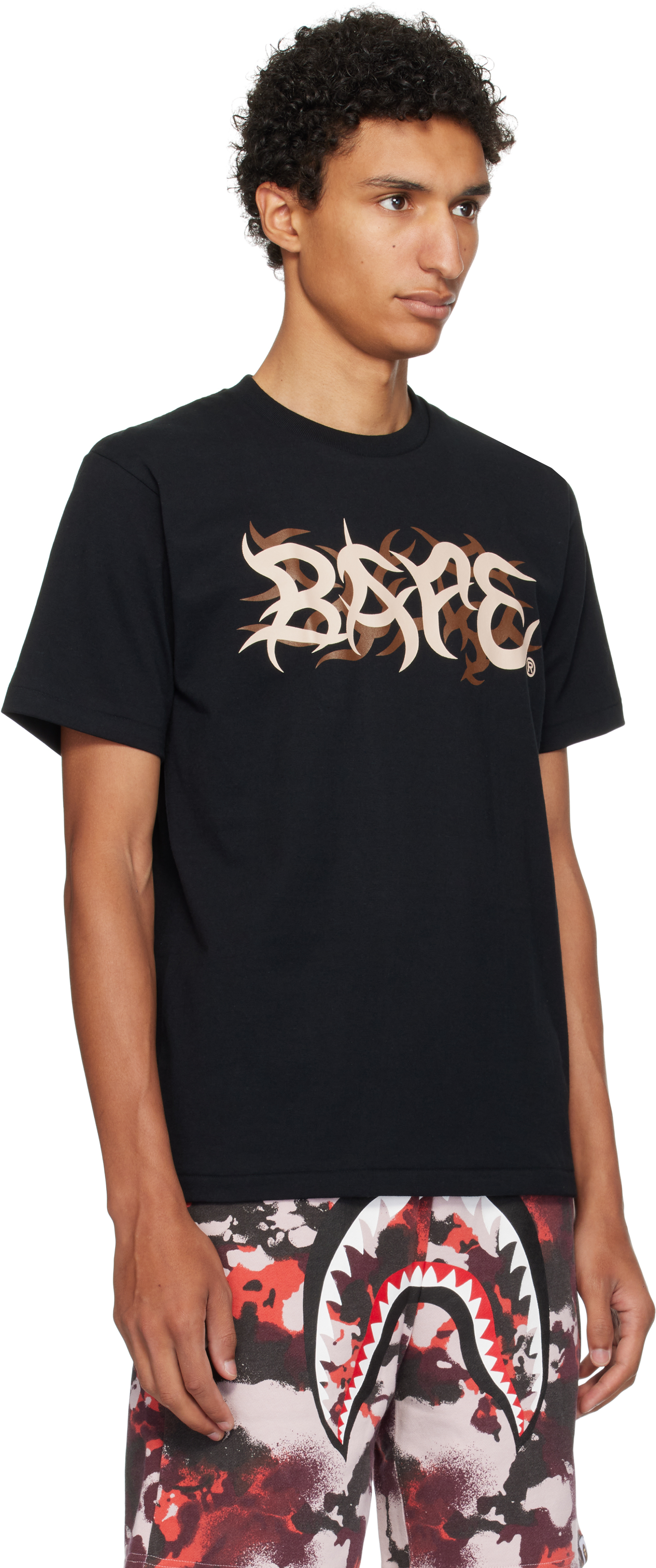 Bape Black Trial Camo '' Logo T-shirt In Multi