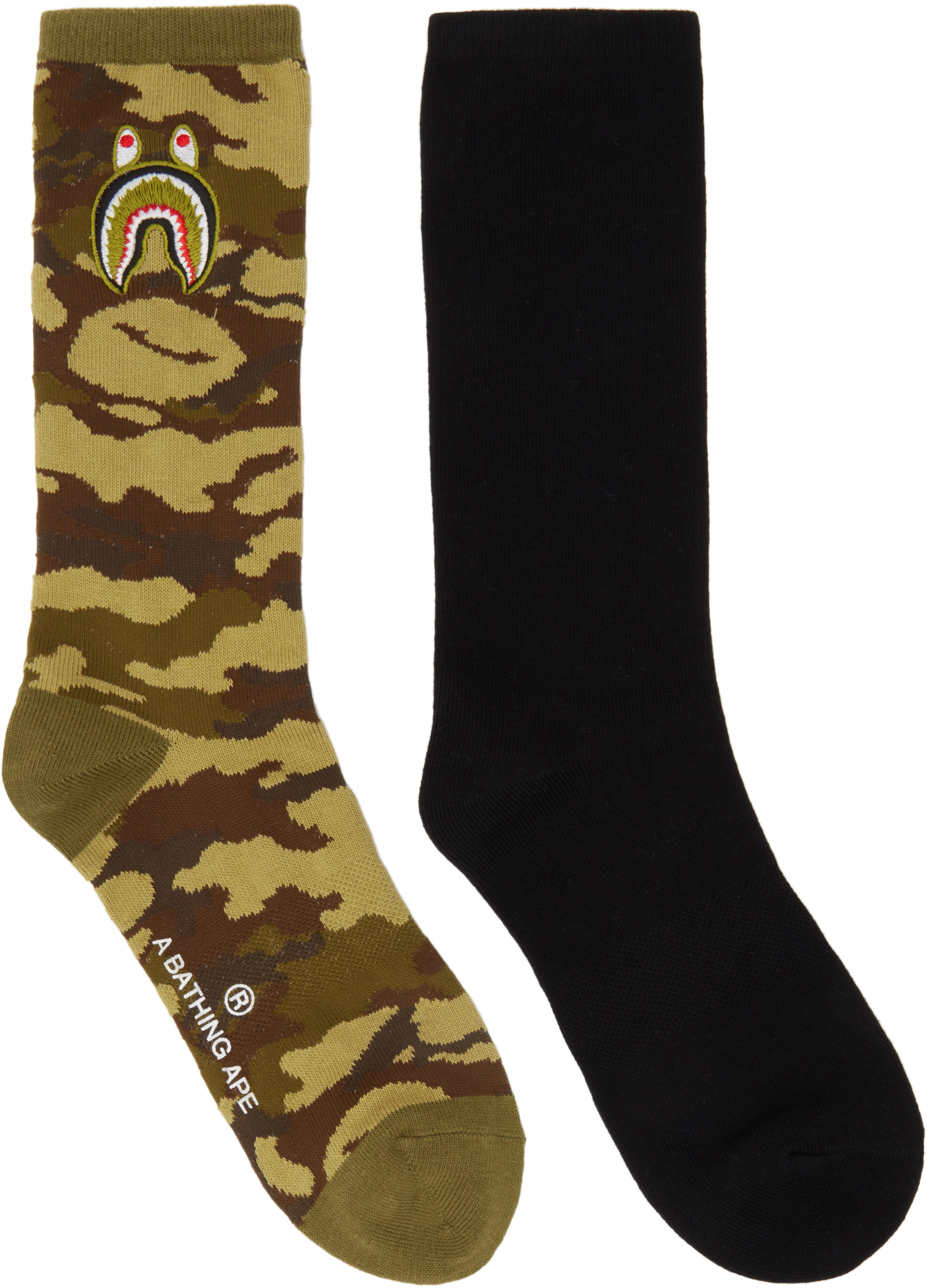 Black & Khaki 1st Shark Socks