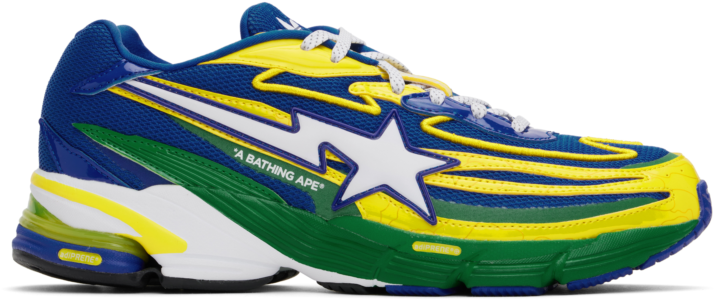 Bape Blue & Yellow Adidas Originals Edition Orketro Sneakers In Green/yellow
