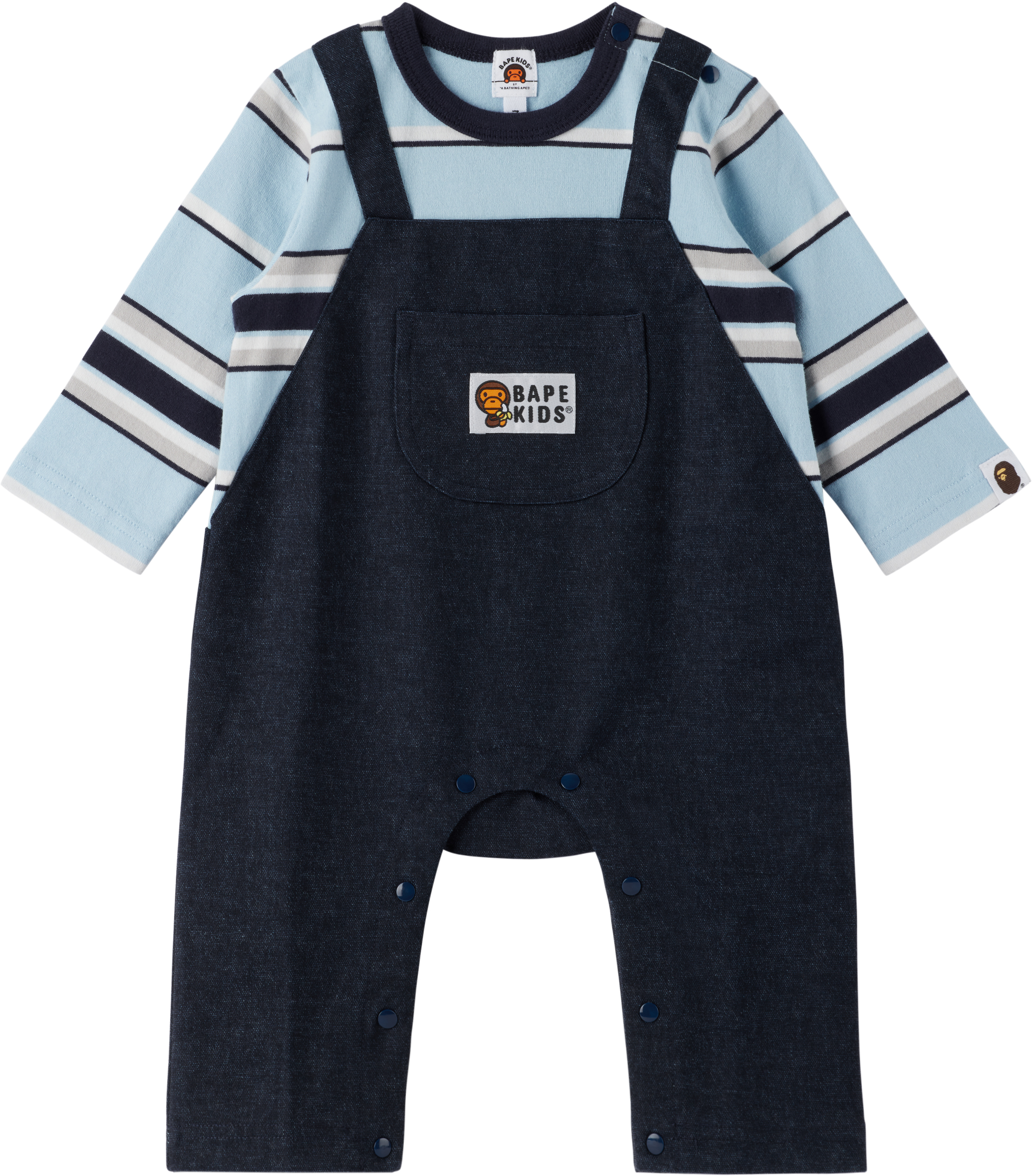 Baby Navy Layered Overall Romper