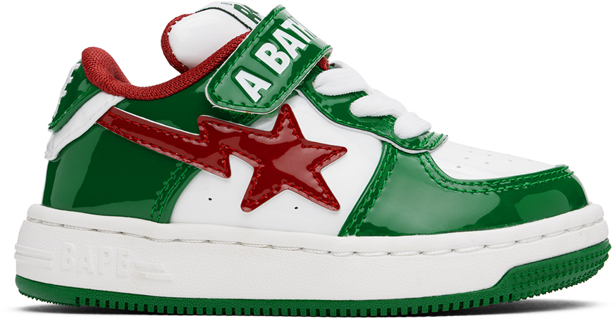 Shop Bape Kids Green & White Sta #2 K2 Sneakers In Grn-green