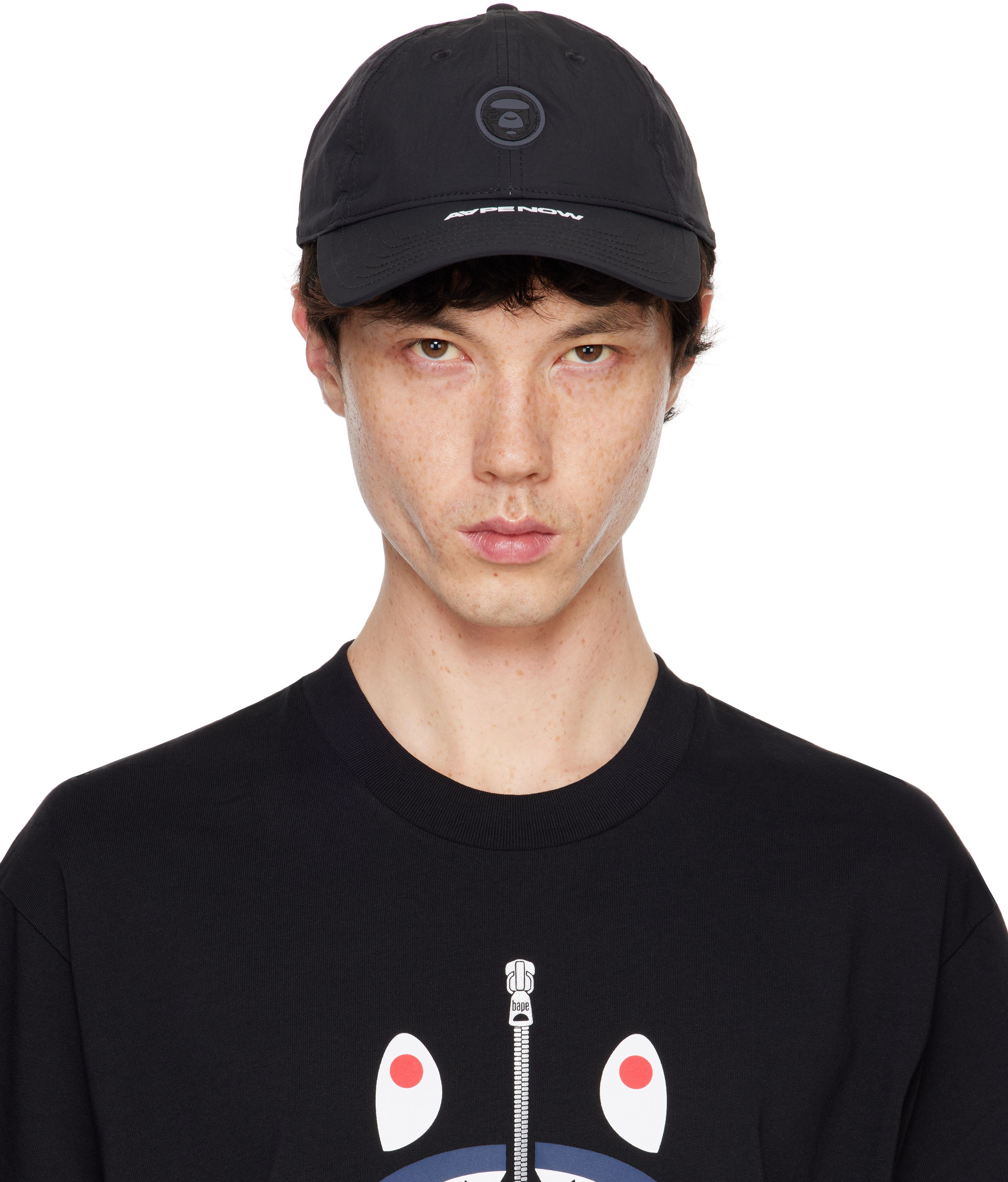 Black Moonface Patch Baseball Cap