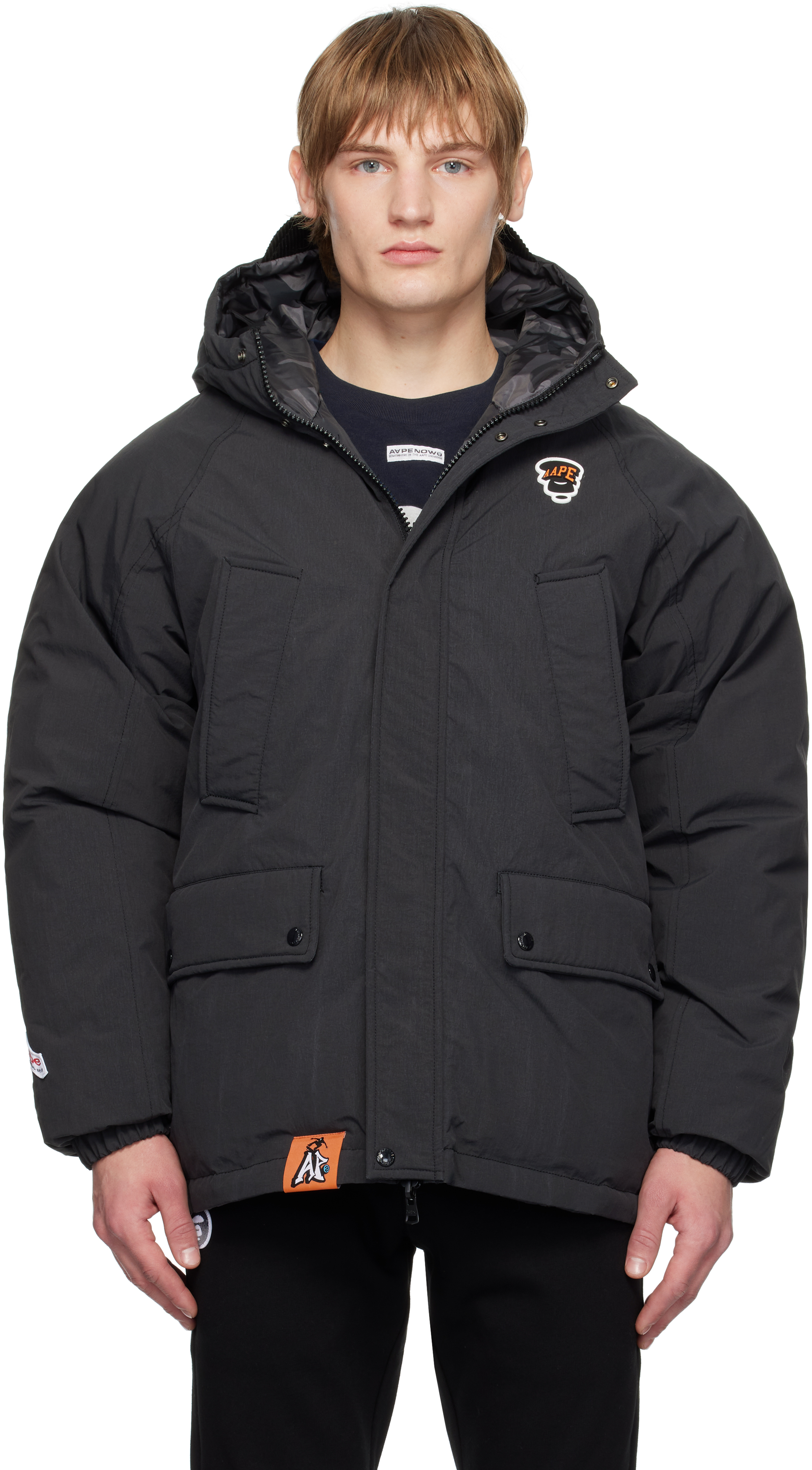 Gray 'AAPE' Main Reversible Down Jacket