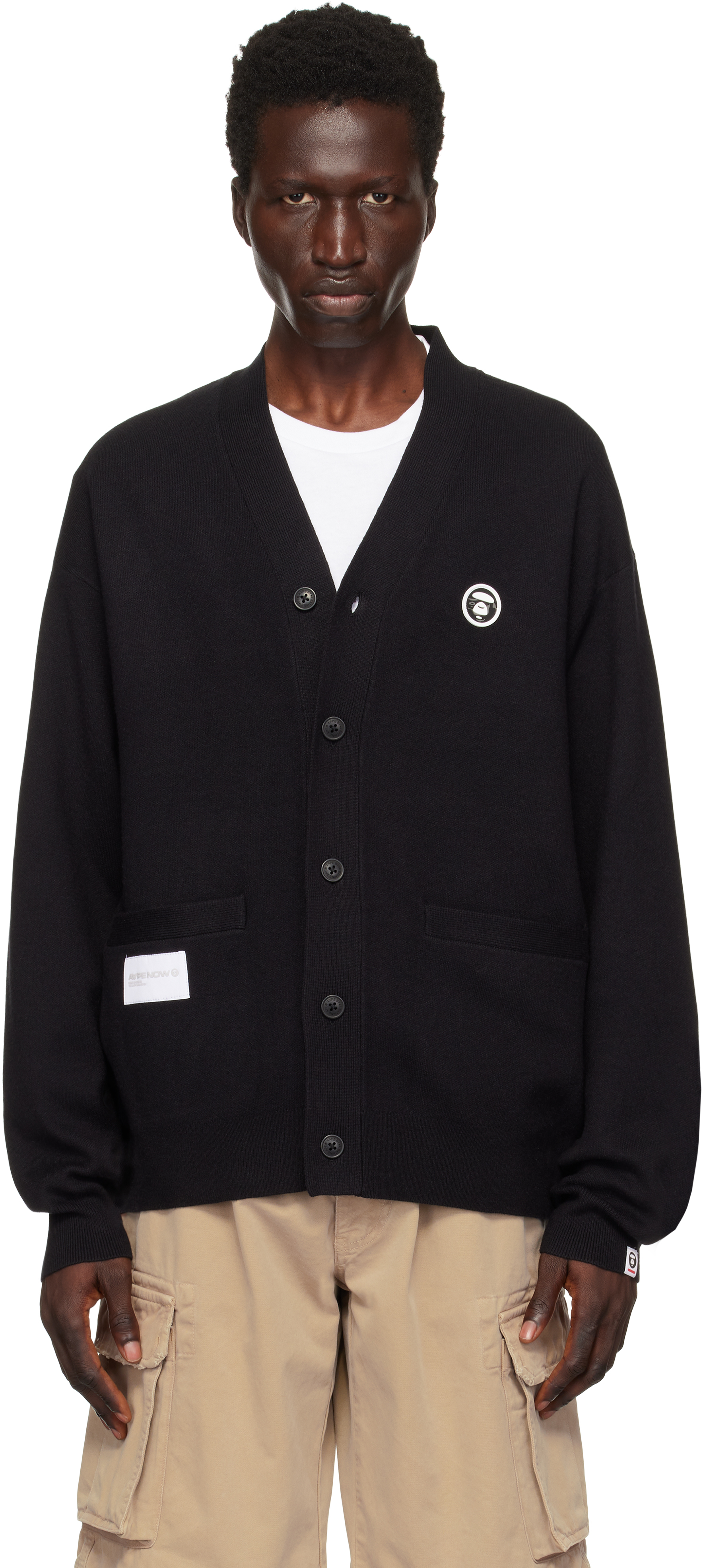 Black 'AAPE Now' Knit Cardigan