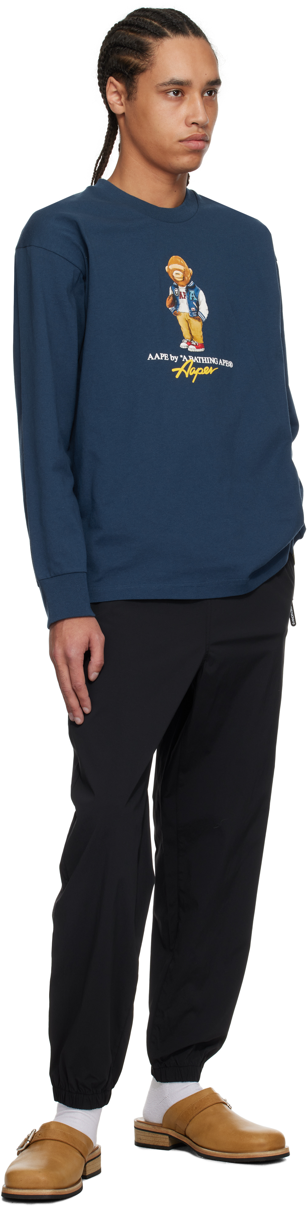 Aape By A Bathing Ape Langarmshirt Mit Grafischem Print In Nyx Navy