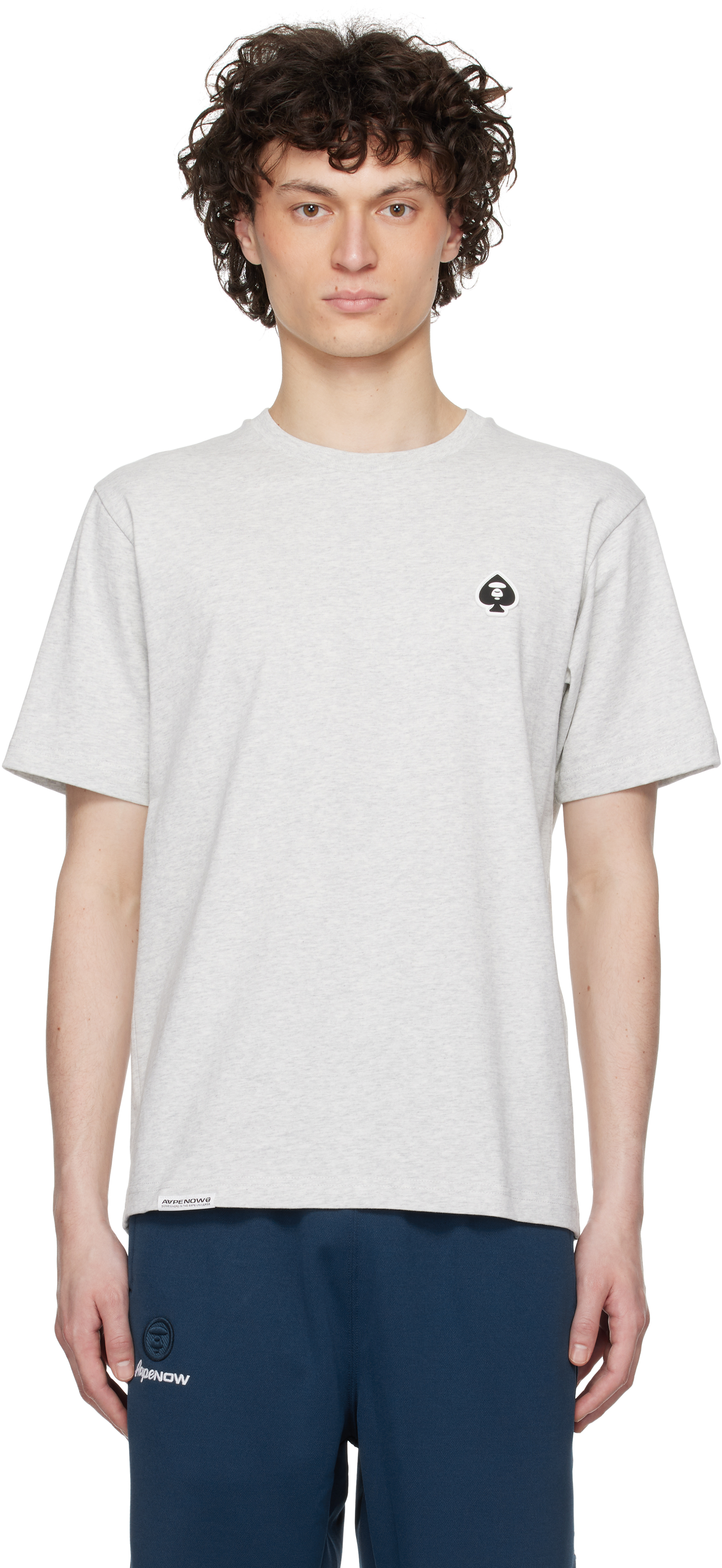 Gray Spades 'AAPE Now' T-shirt by AAPE by A Bathing Ape on Sale