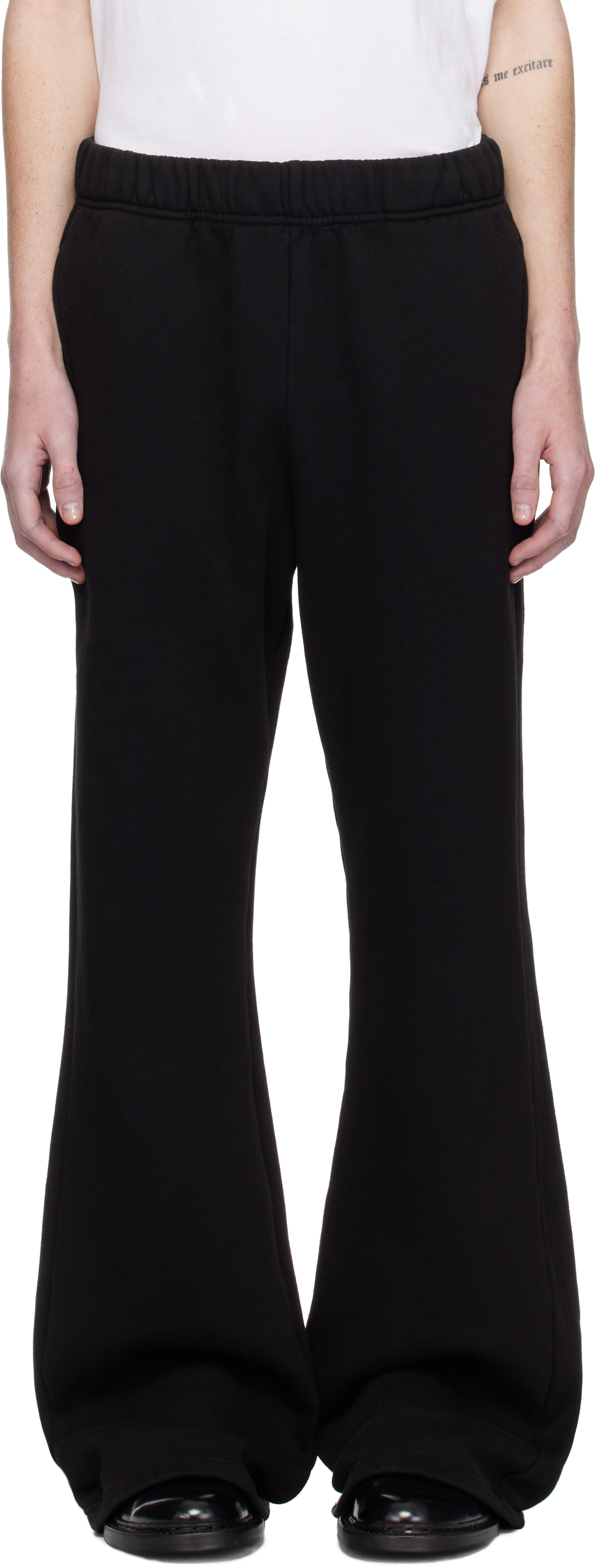 Black Heavyweight Bell Bottom Sweatpants