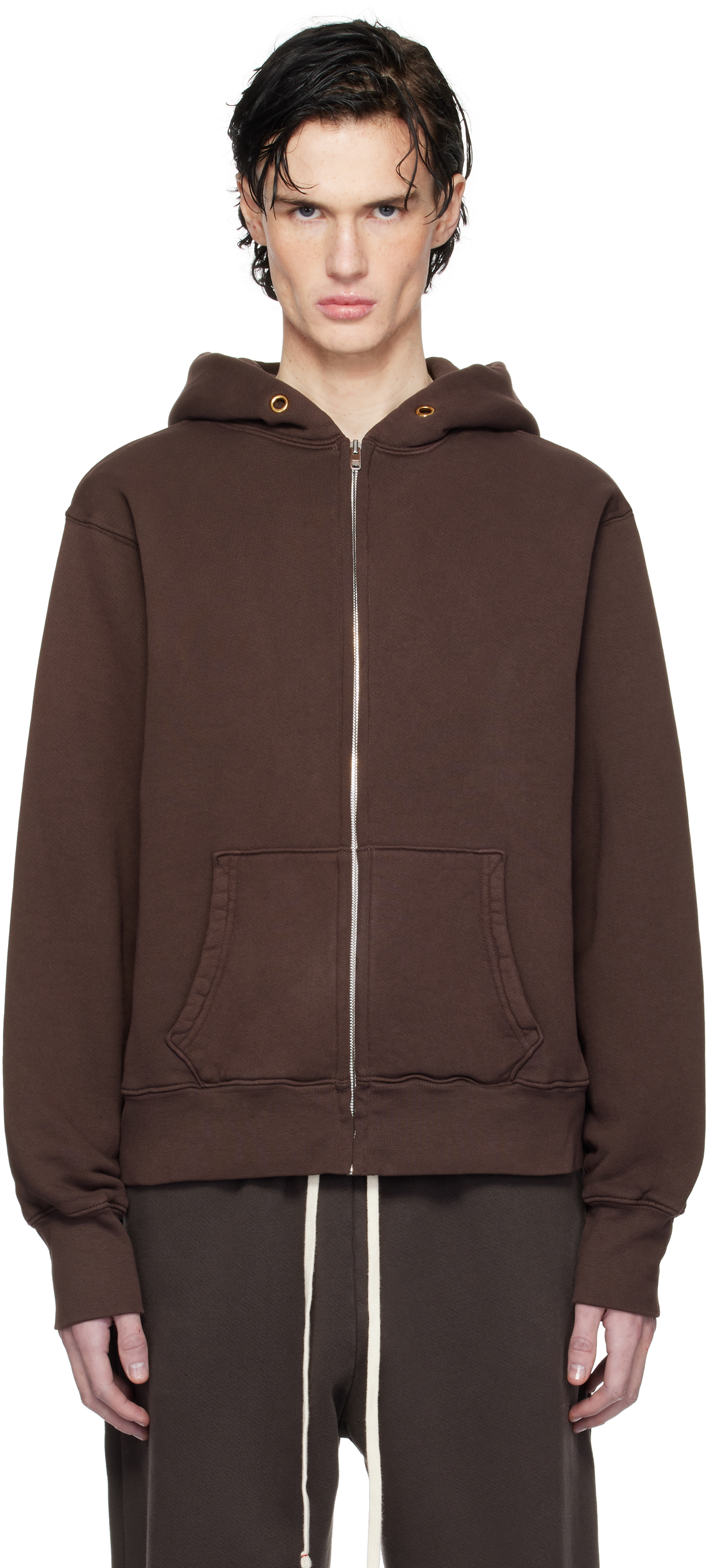 Brown Heavyweight Zip Hoodie