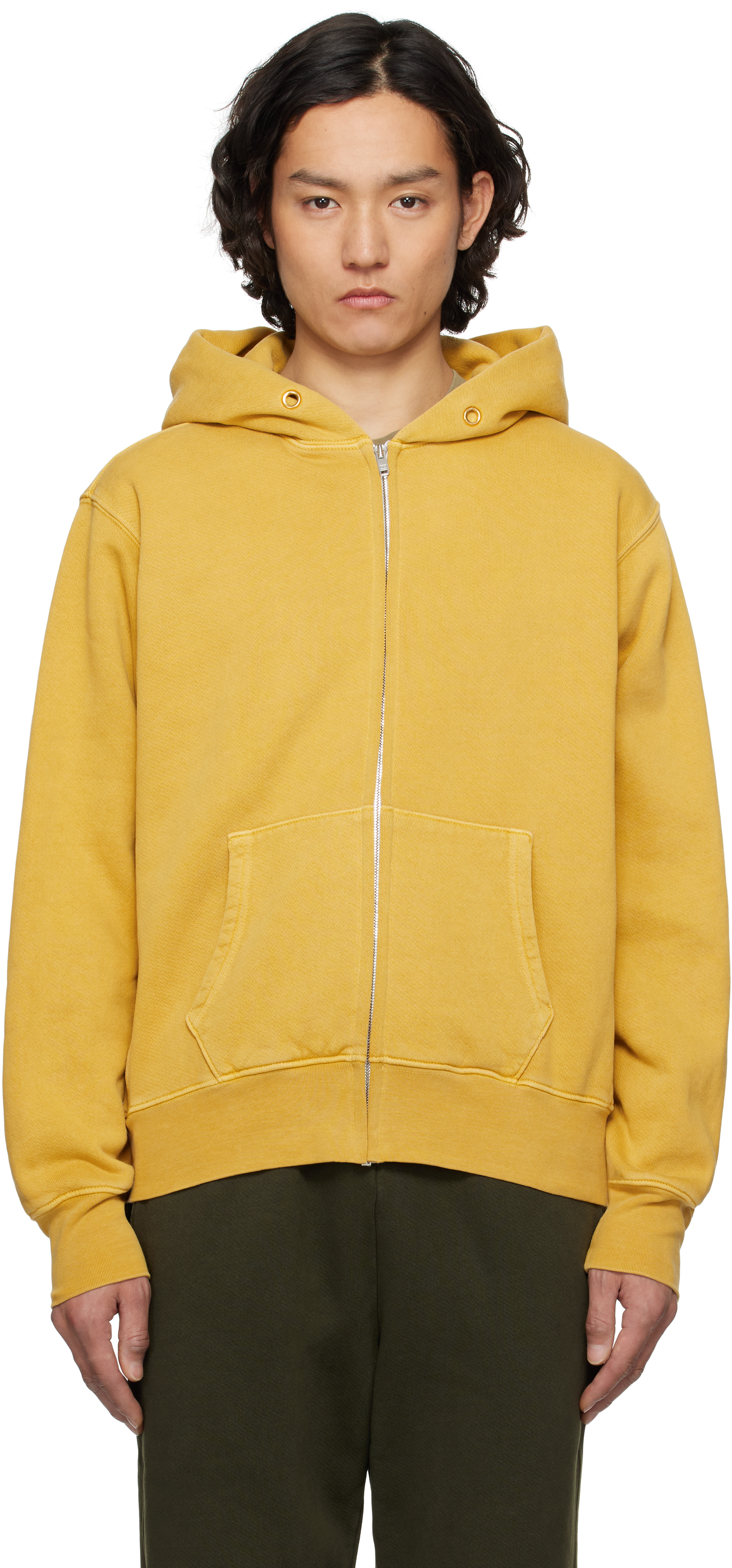 Yellow Heavyweight Zip Hoodie