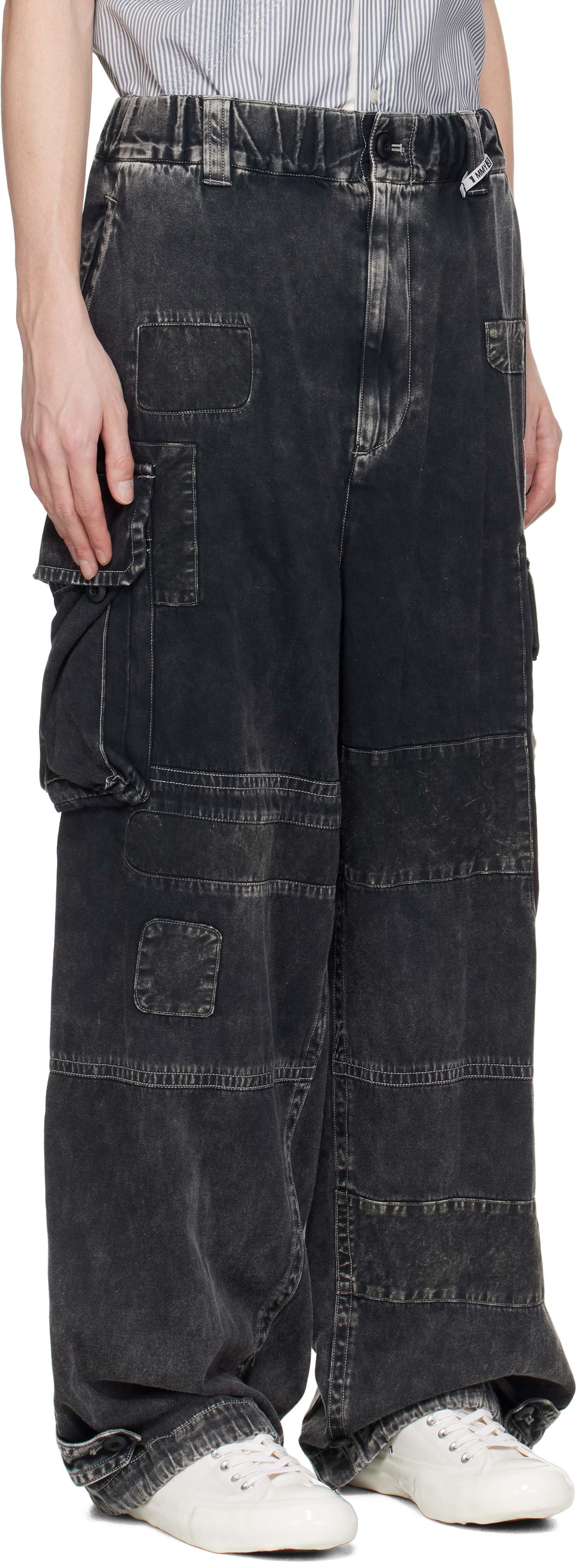 Miharayasuhiro Repair Cargo Trousers In Black