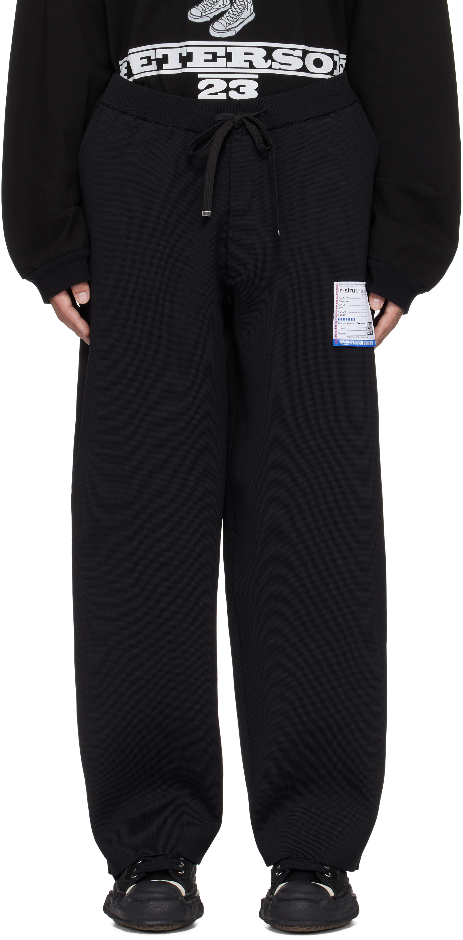 Black Milan Rib Easy Sweatpants