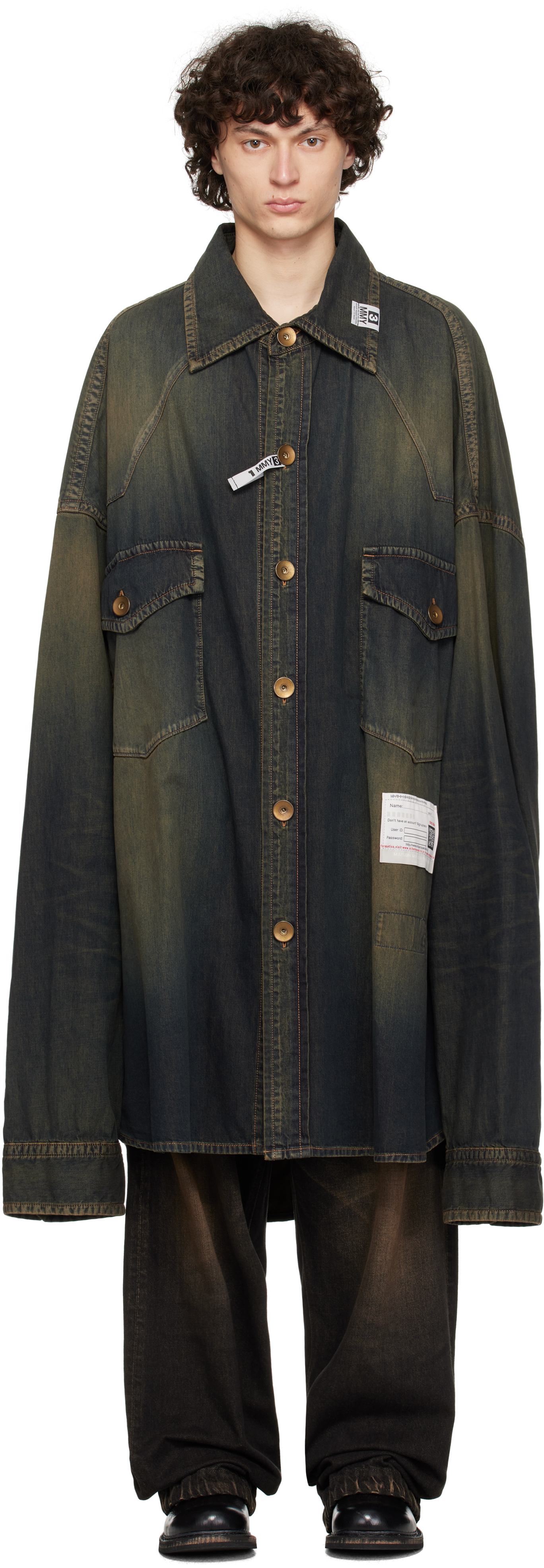 Navy Huge Western Denim Shirt