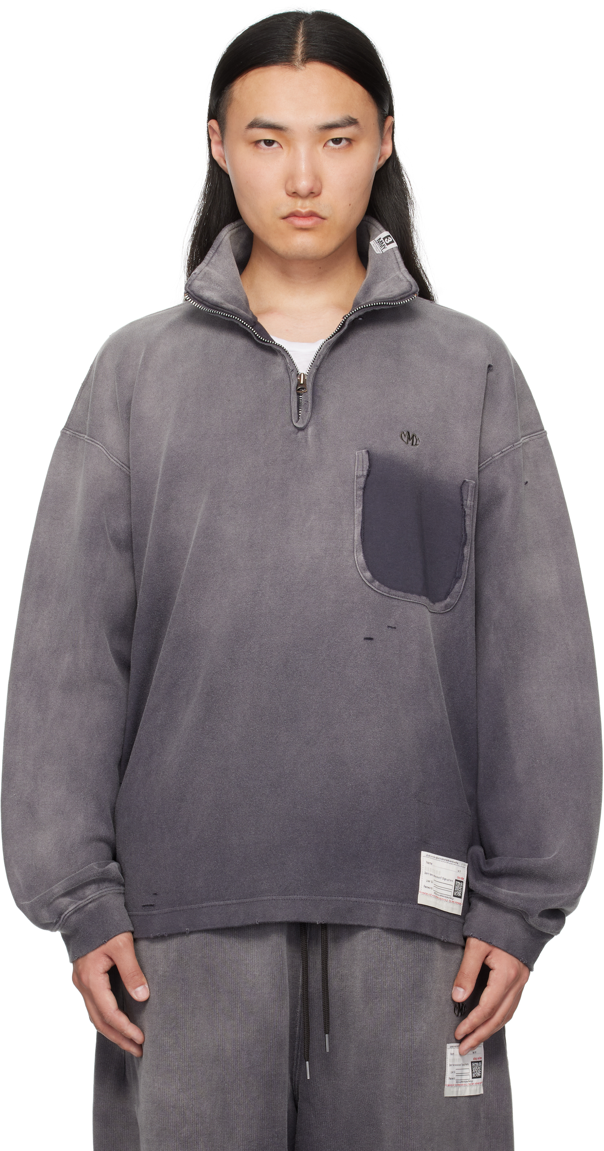 Black Sun Faded Quarter Zip-Up Sweatshirt