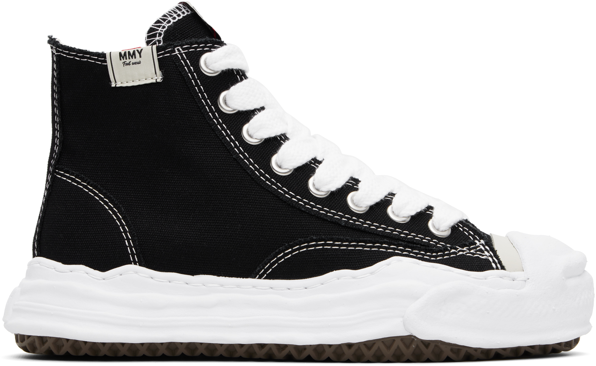 Maison MIHARA YASUHIRO: Black 'Hank' OG Sole Canvas Sneakers