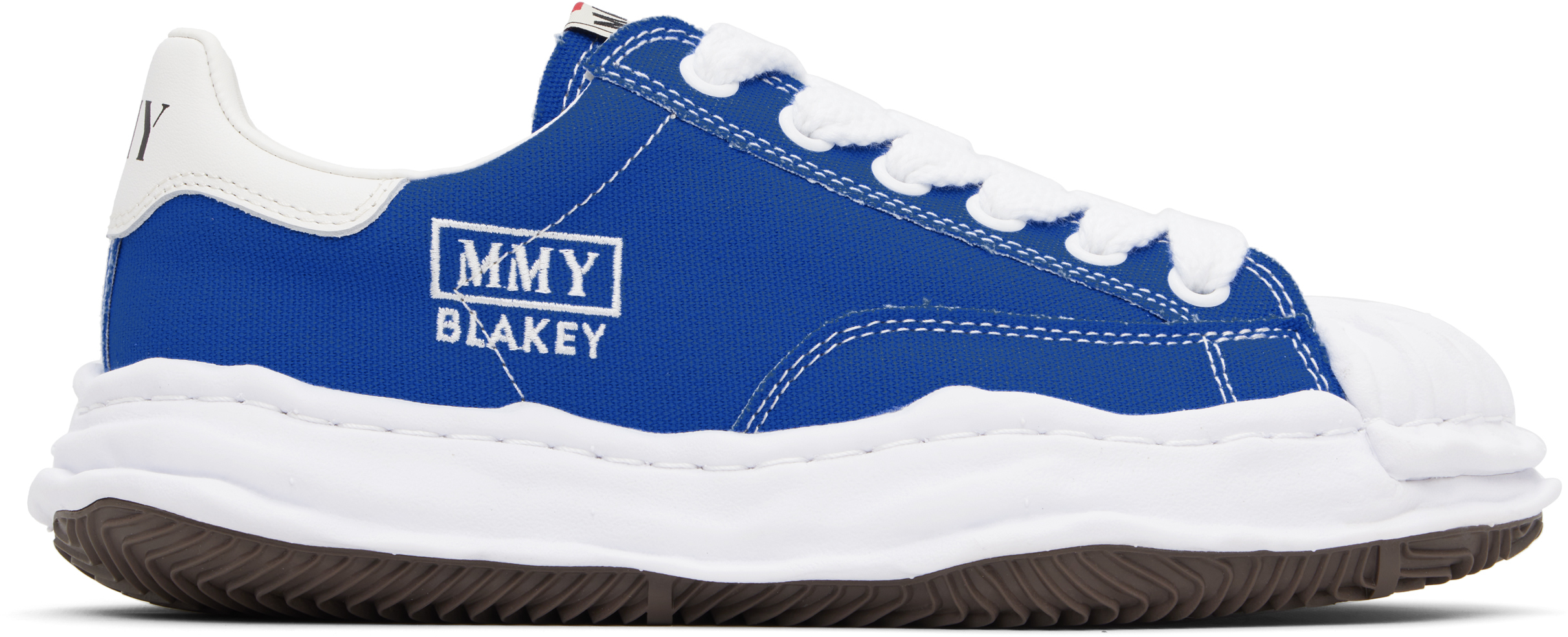 MIHARA YASUHIRO｜ (A14TS601 BLUE) Maison Mihara Yasuhiro Textured Blue Sneakers With Rubber