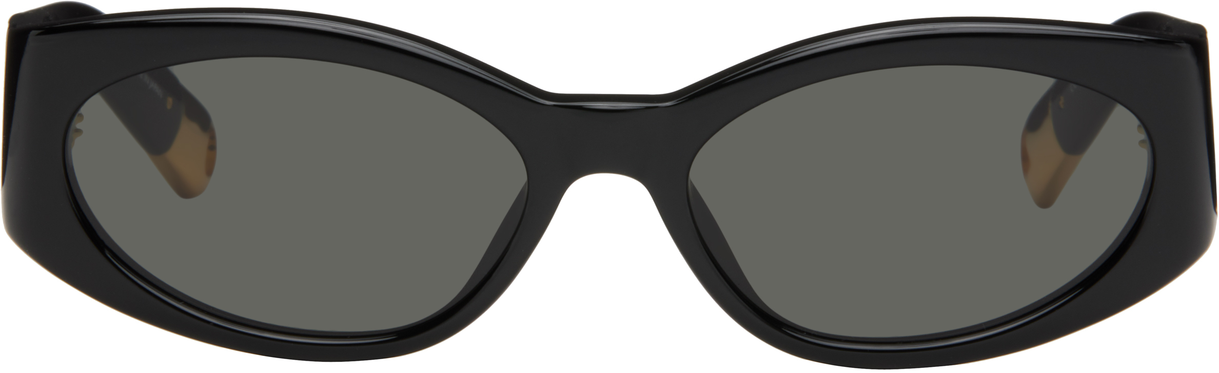 Jacquemus Black 'les Lunettes Ovalo' Sunglasses In 990 Black