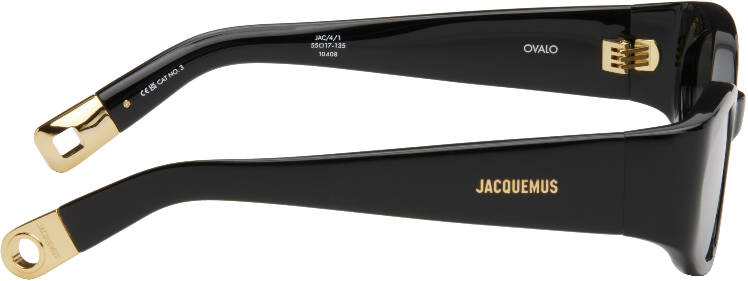 Jacquemus Black 'les Lunettes Ovalo' Sunglasses In 990 Black