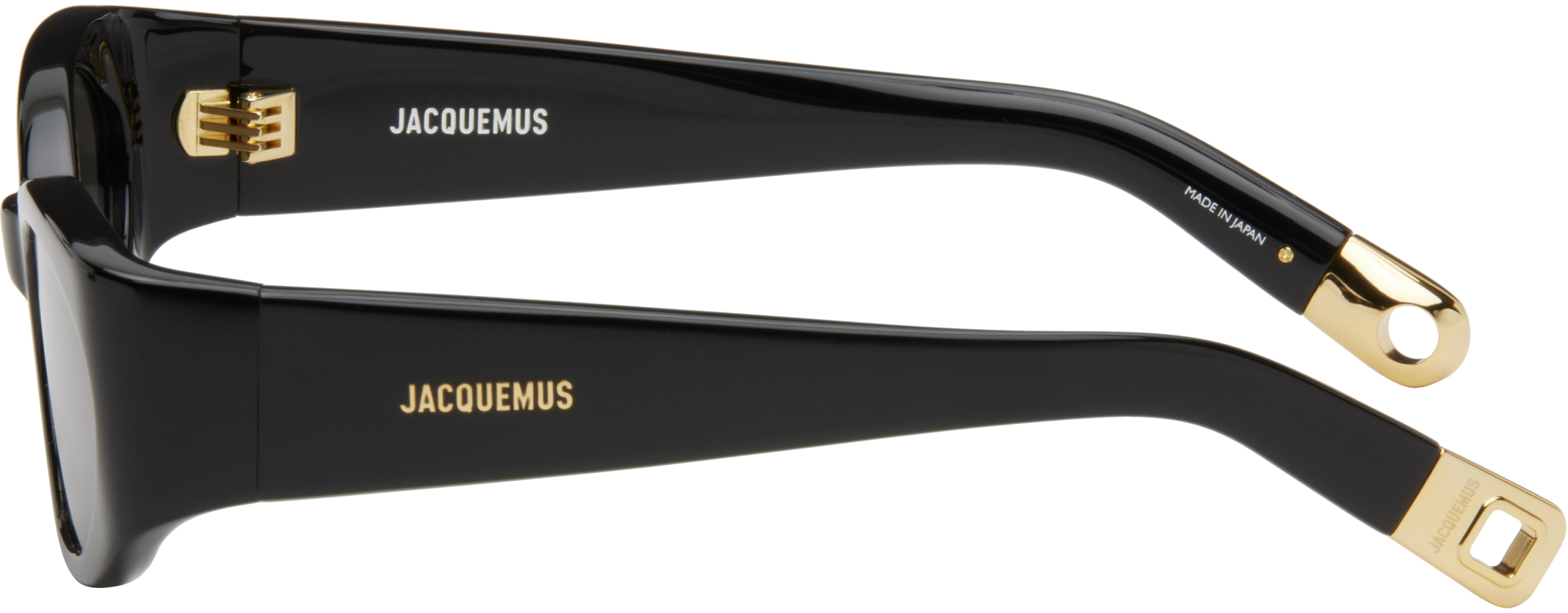 Jacquemus Black 'les Lunettes Ovalo' Sunglasses In 990 Black