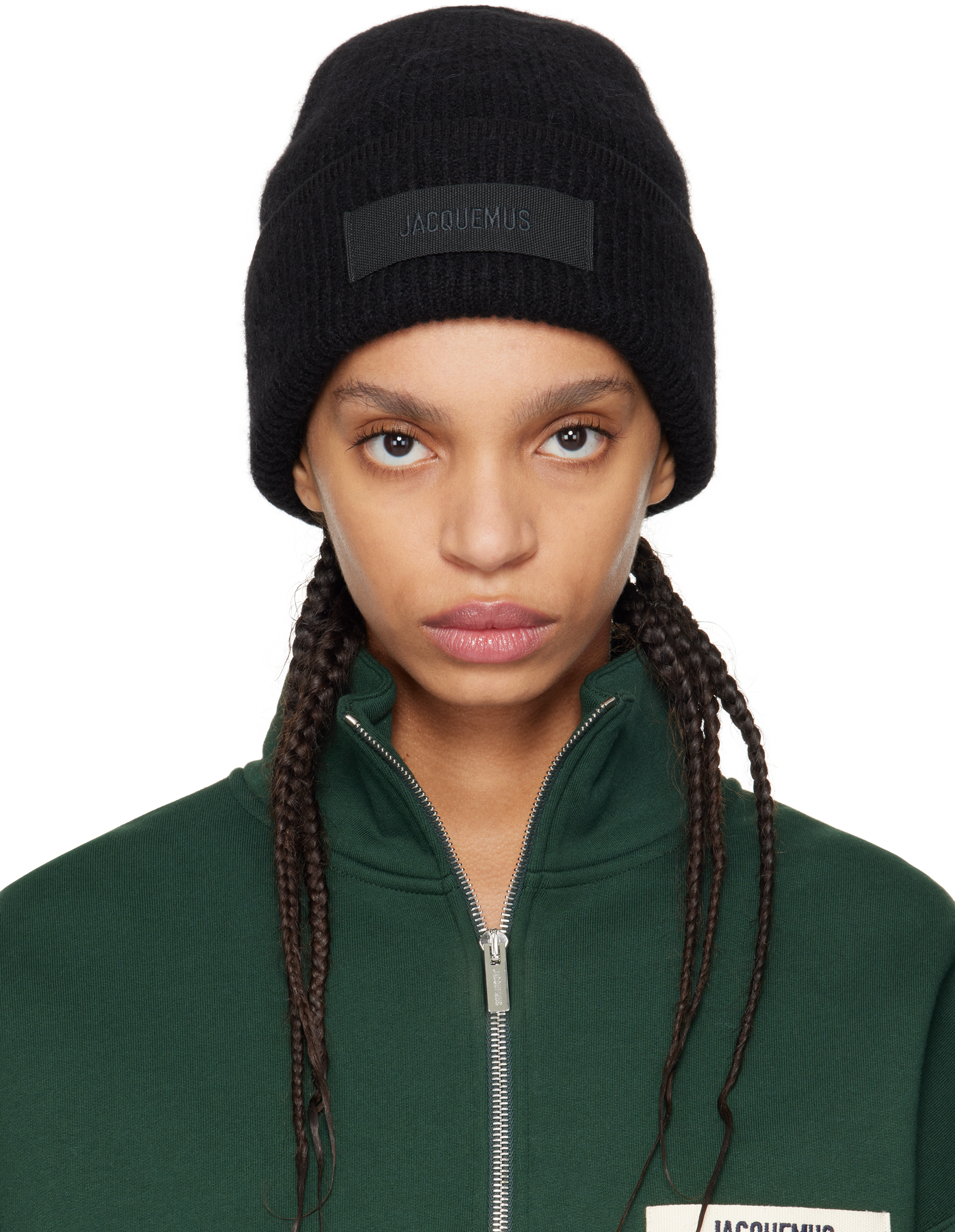 JACQUEMUS: Black 'The Gros Grain' Beanie | SSENSE