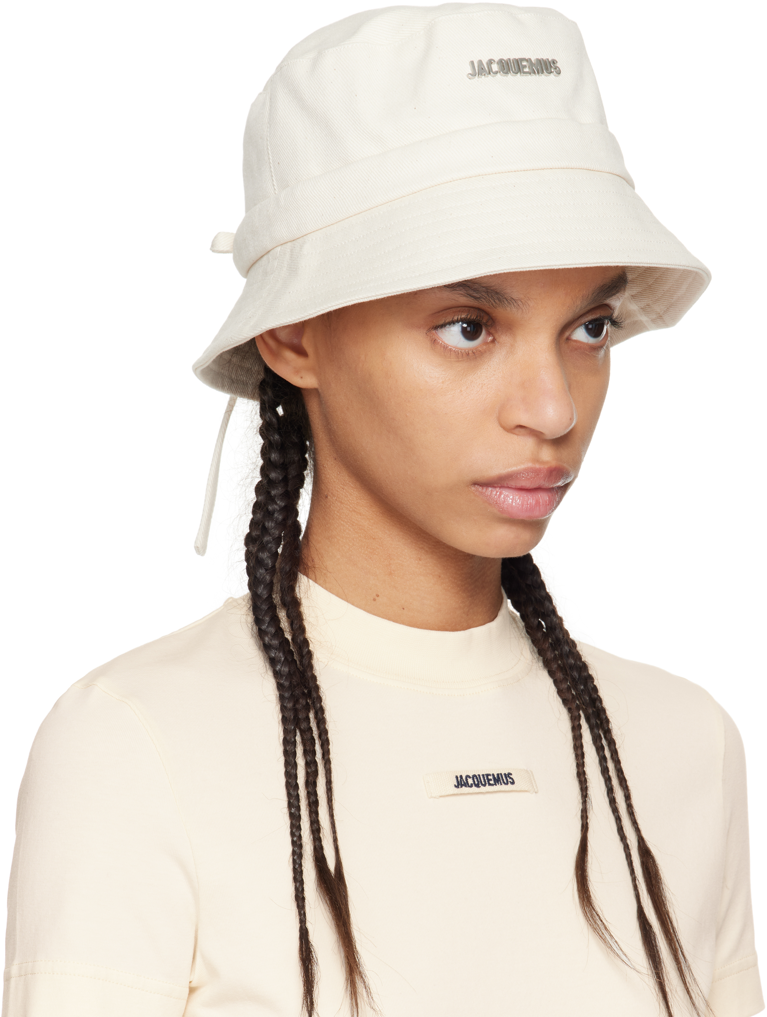 Shop Jacquemus Off-white Les Classiques 'the Gadjo' Bucket Hat In 110 Off-white