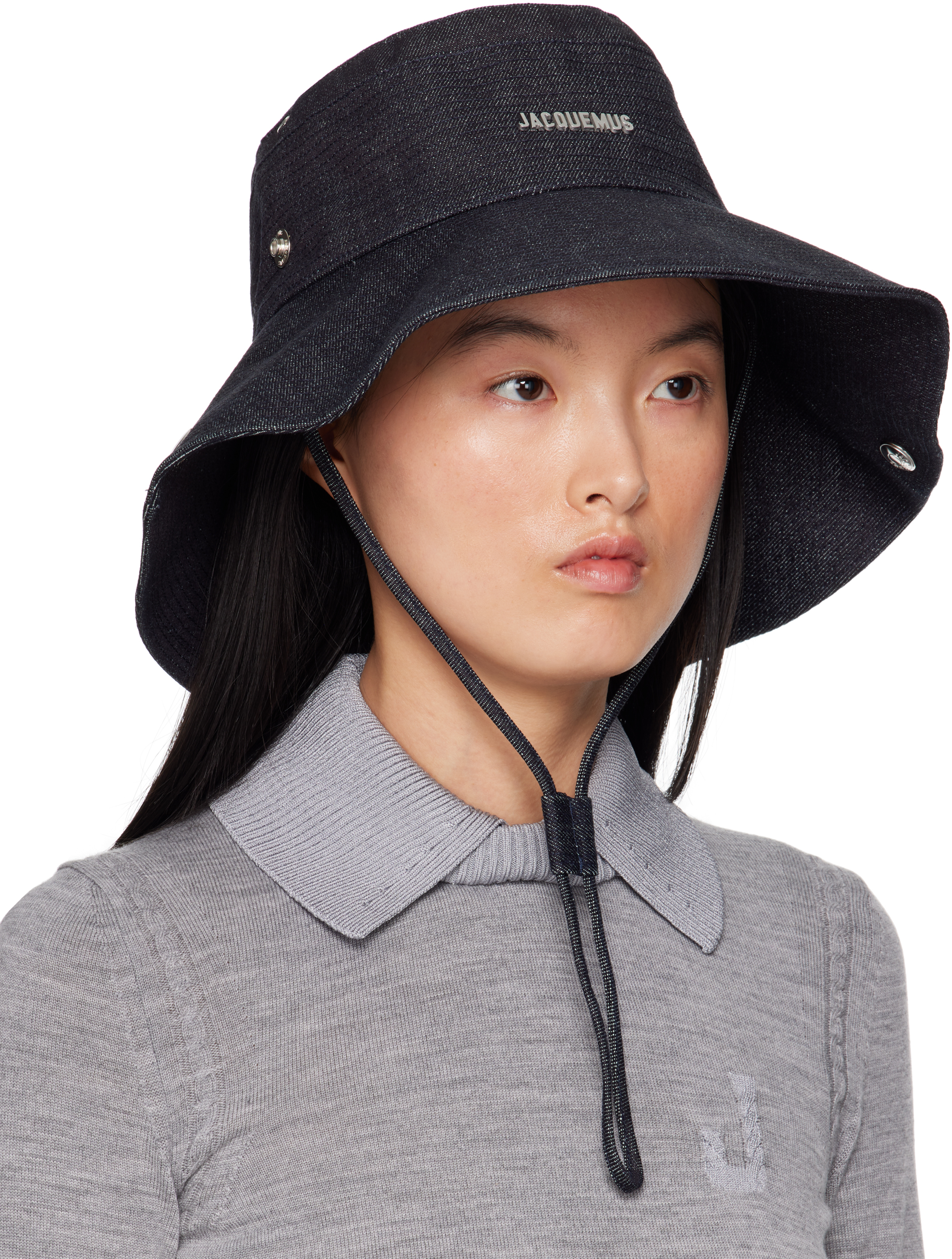 Jacquemus Navy La Croisière 'the De-nîmes' Denim Bucket Hat In 380 Navy