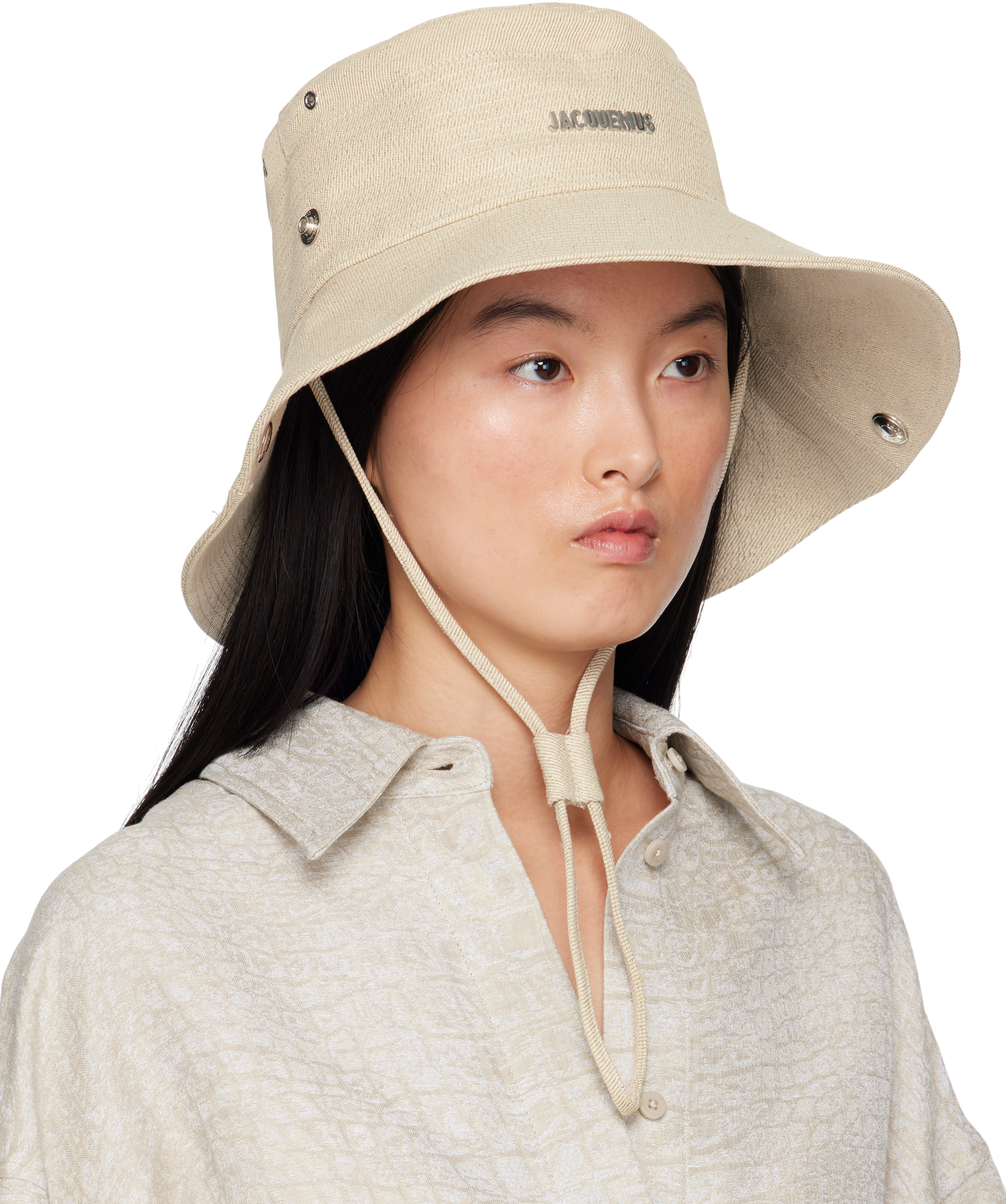 Jacquemus Off-white La Croisière 'the De-nîmes' Denim Bucket Hat In 110 Off-white