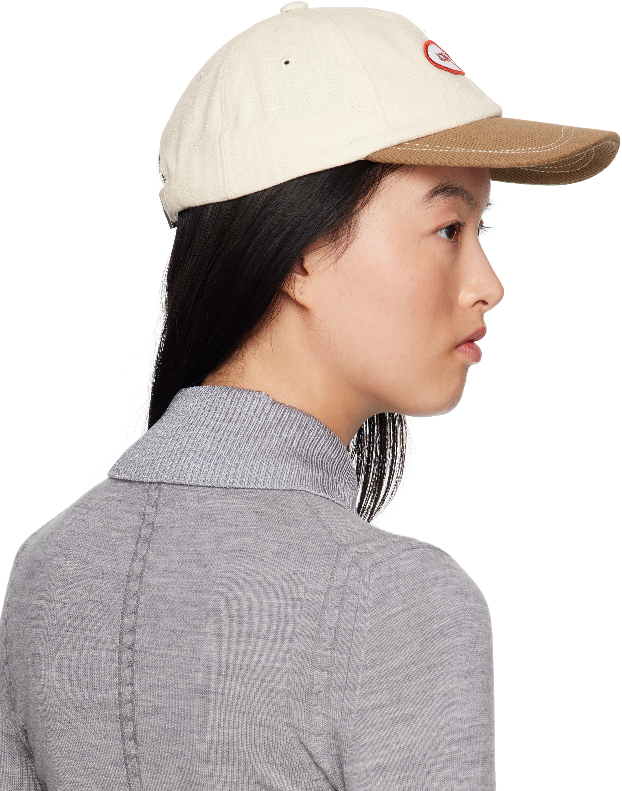Jacquemus La Casquette Canvas Gelato Cap In 1ji Off White/brown