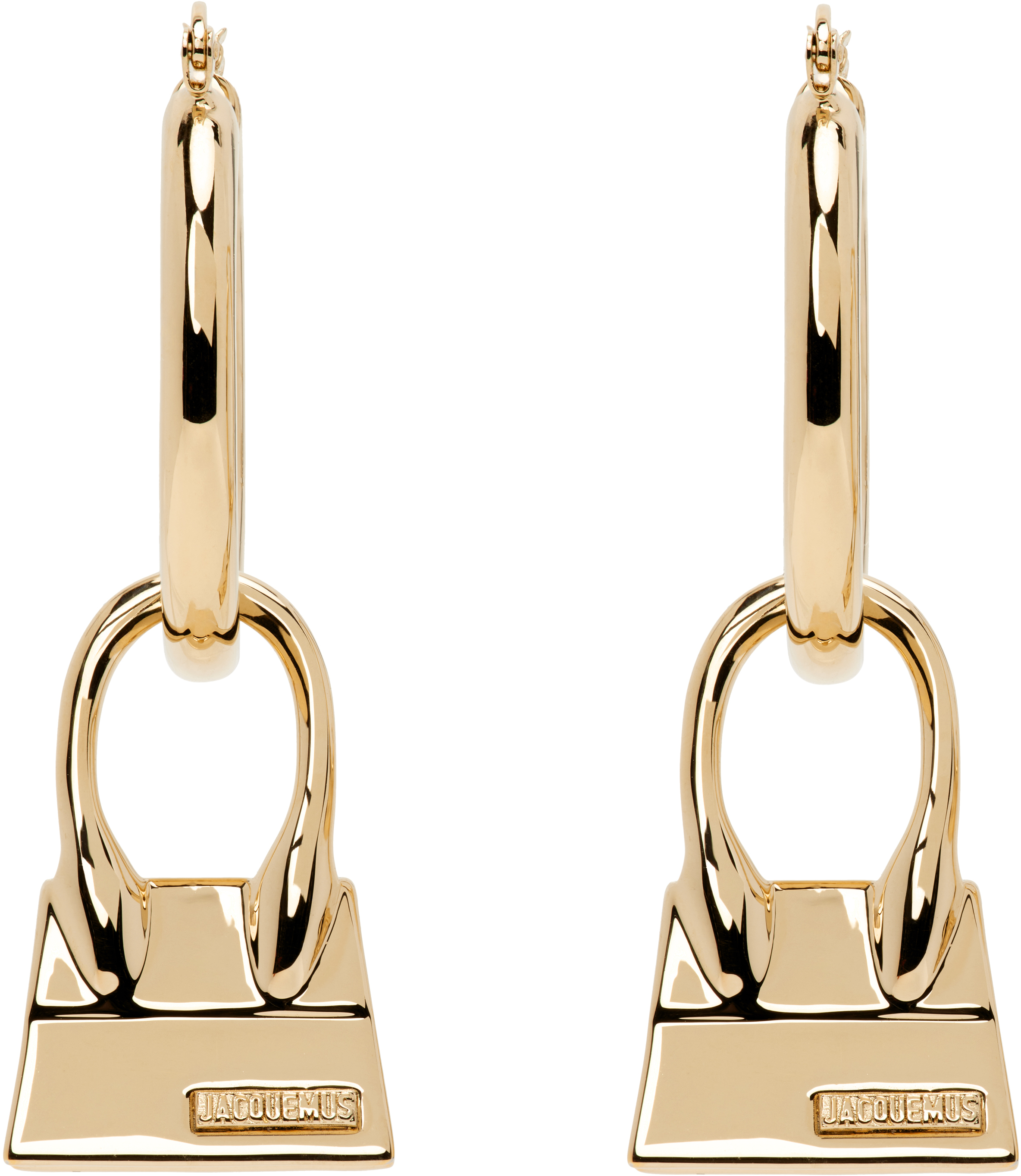 JACQUEMUS GOLD 'LES CREOLES CHIQUITO' EARRINGS 