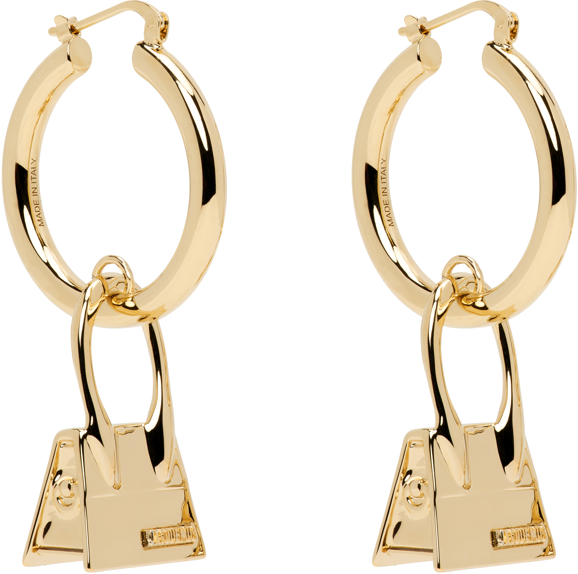 JACQUEMUS GOLD 'LES CREOLES CHIQUITO' EARRINGS 
