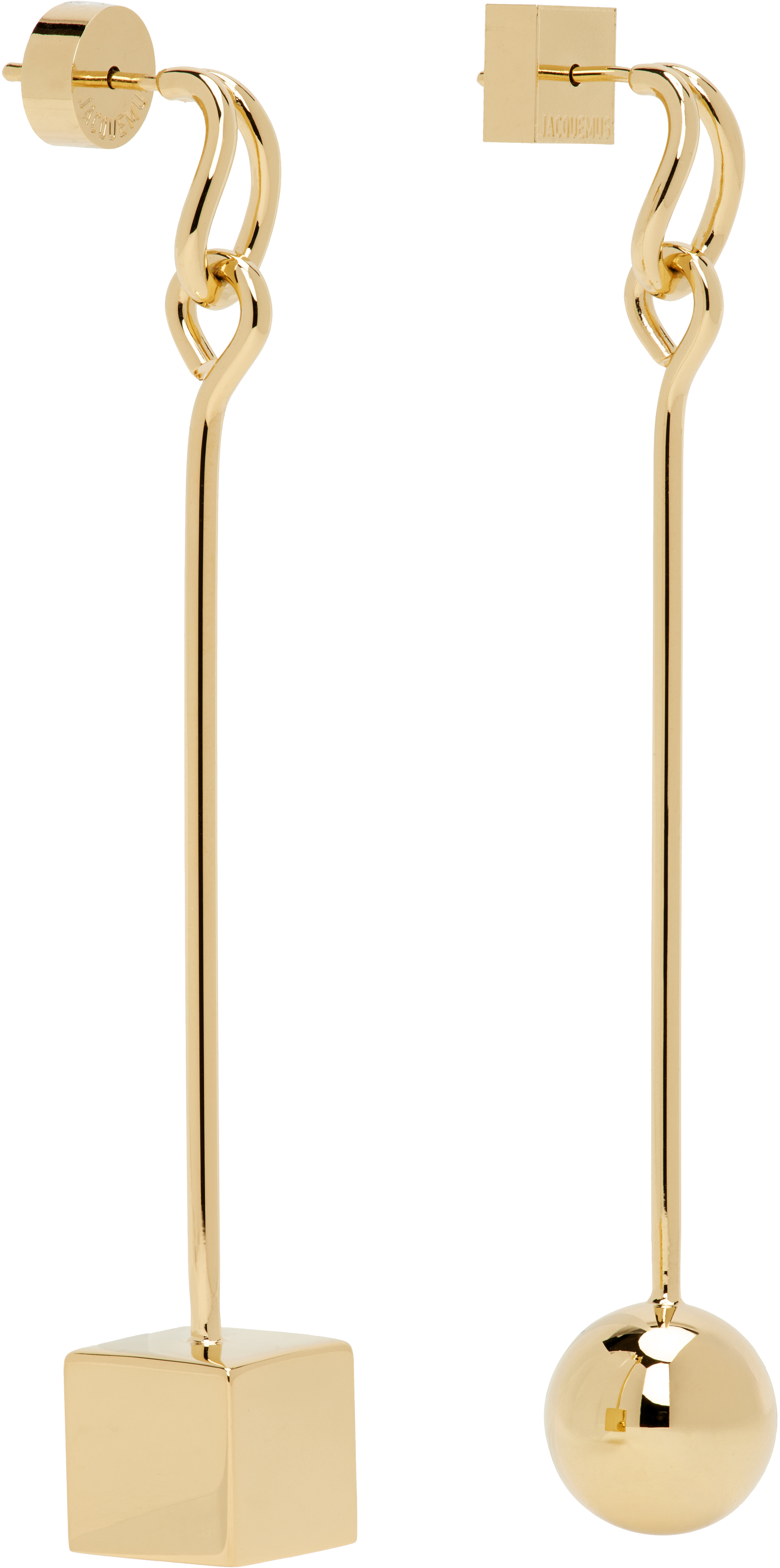 JACQUEMUS GOLD 'LES BOUCLES NODO' EARRINGS 
