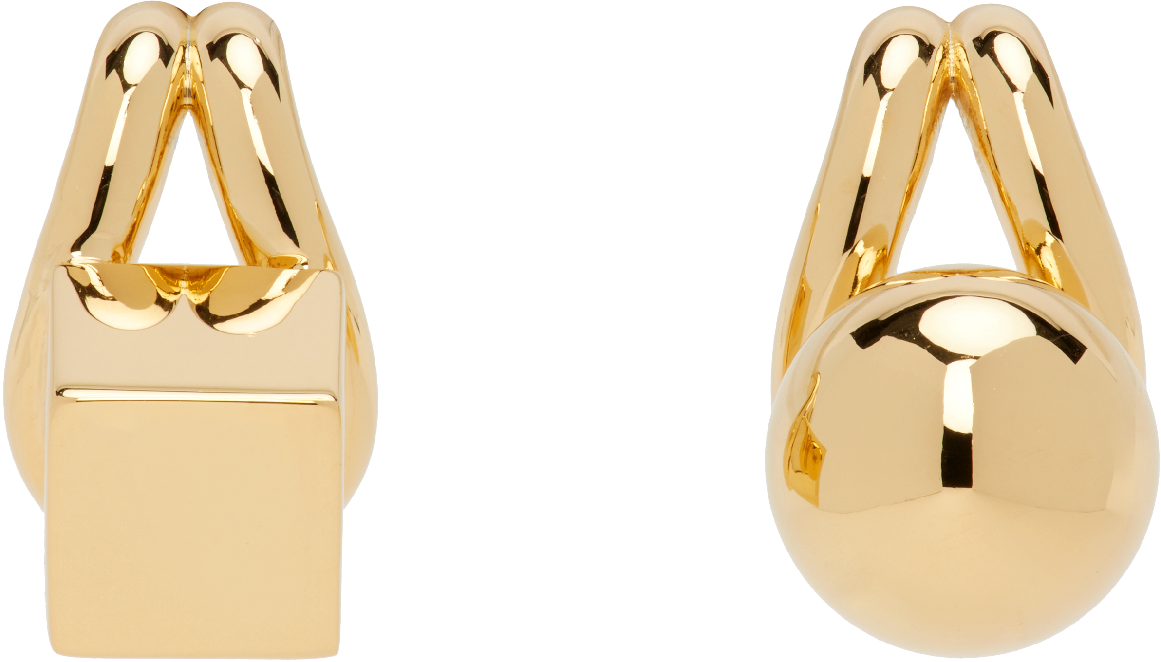 Shop Jacquemus Gold La Casa 'the Nodo Stud' Earrings In 280 Gold