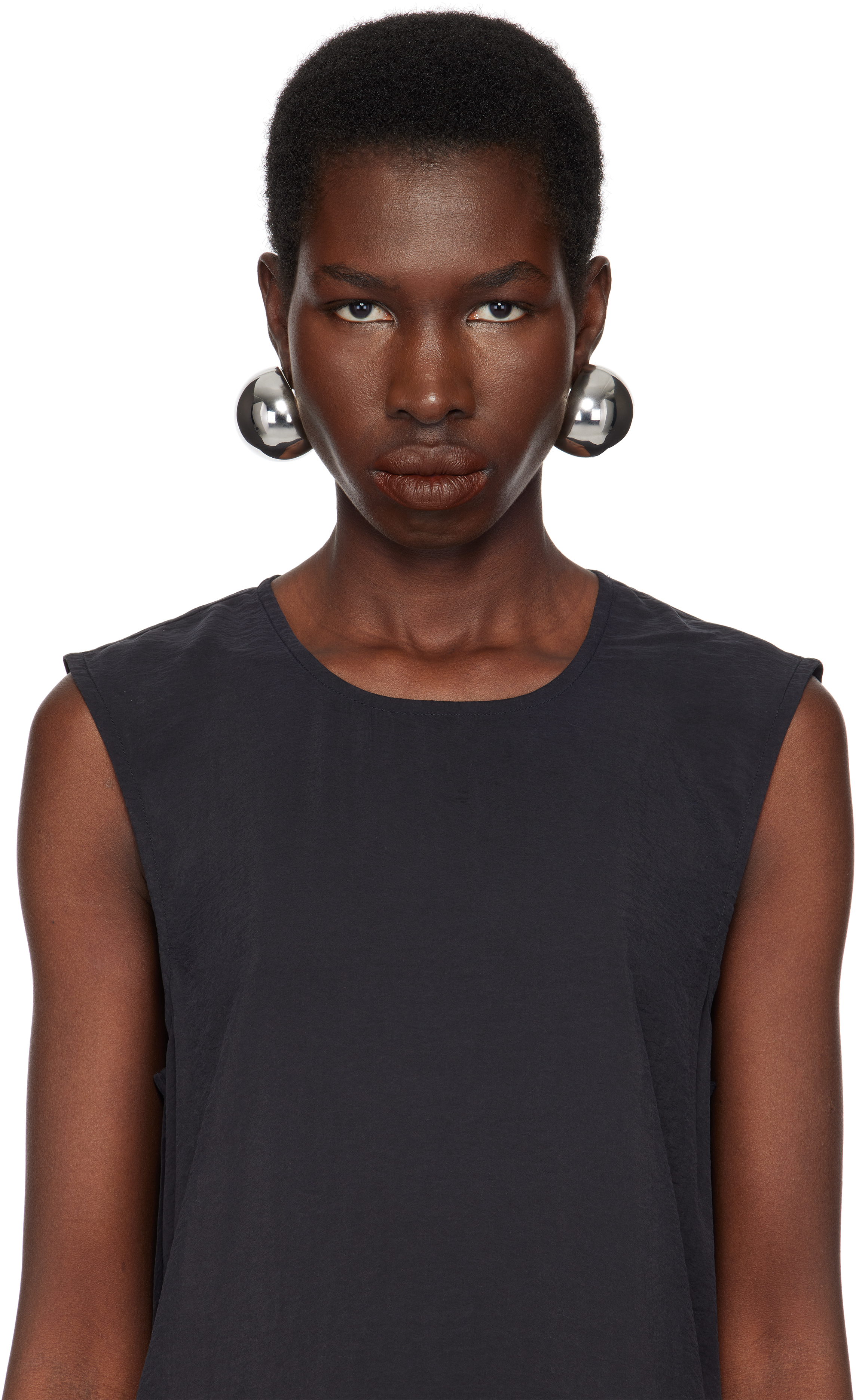 Shop Jacquemus Silver La Croisière 'the Salon' Earrings