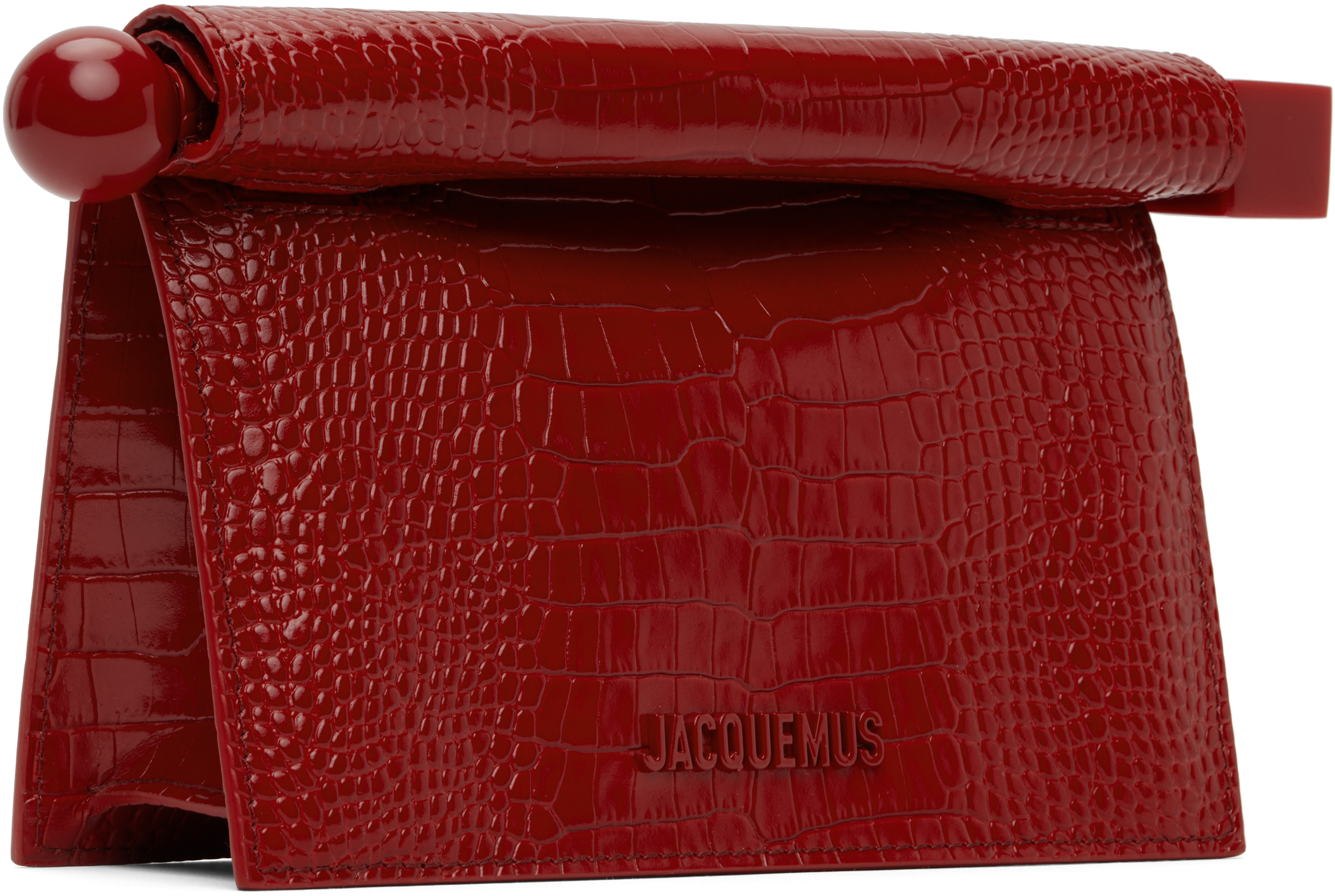 Jacquemus Red La Croisière 'the Small Rond Carré' Clutch In 470 Red