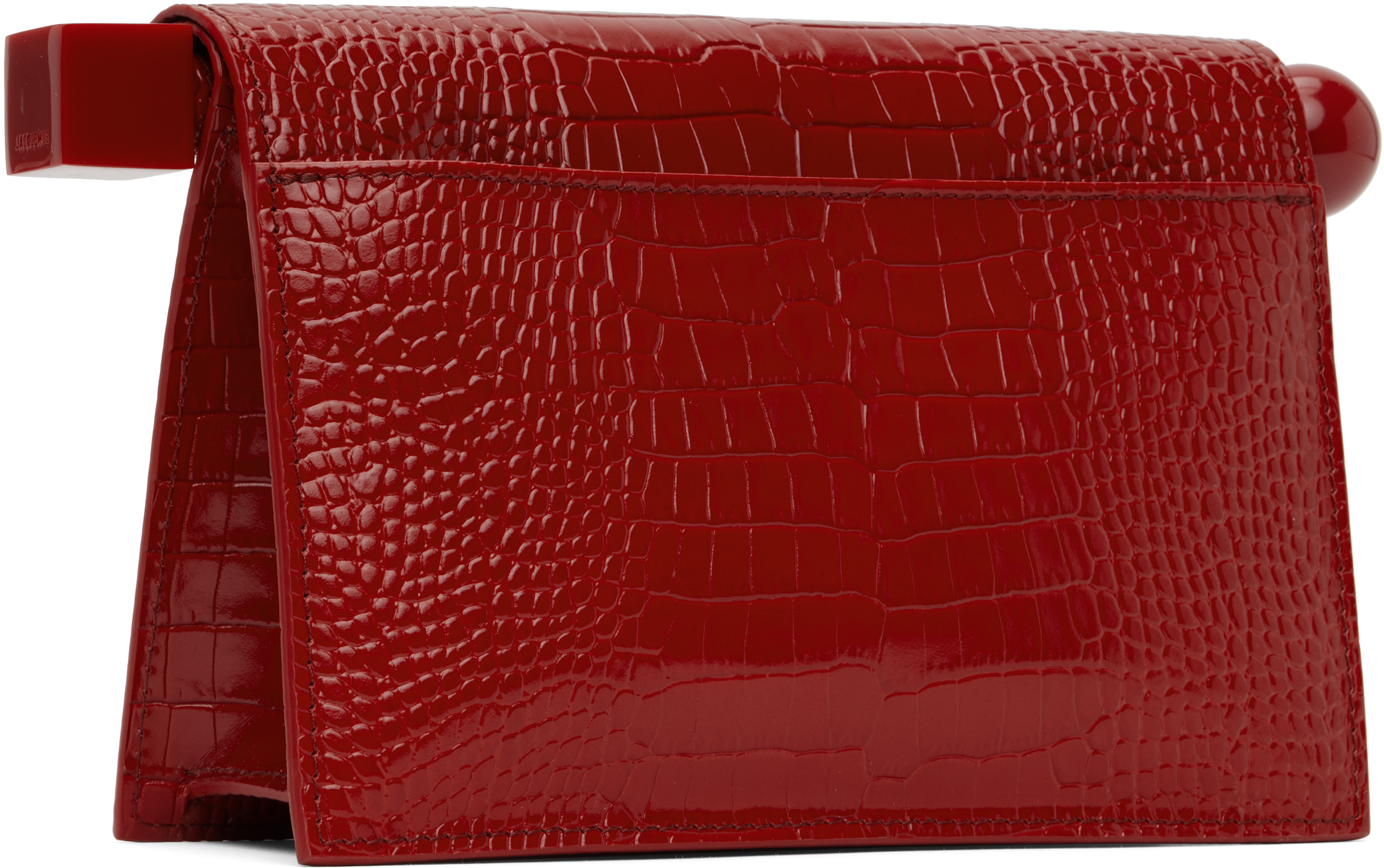 Jacquemus Red La Croisière 'the Small Rond Carré' Clutch In 470 Red