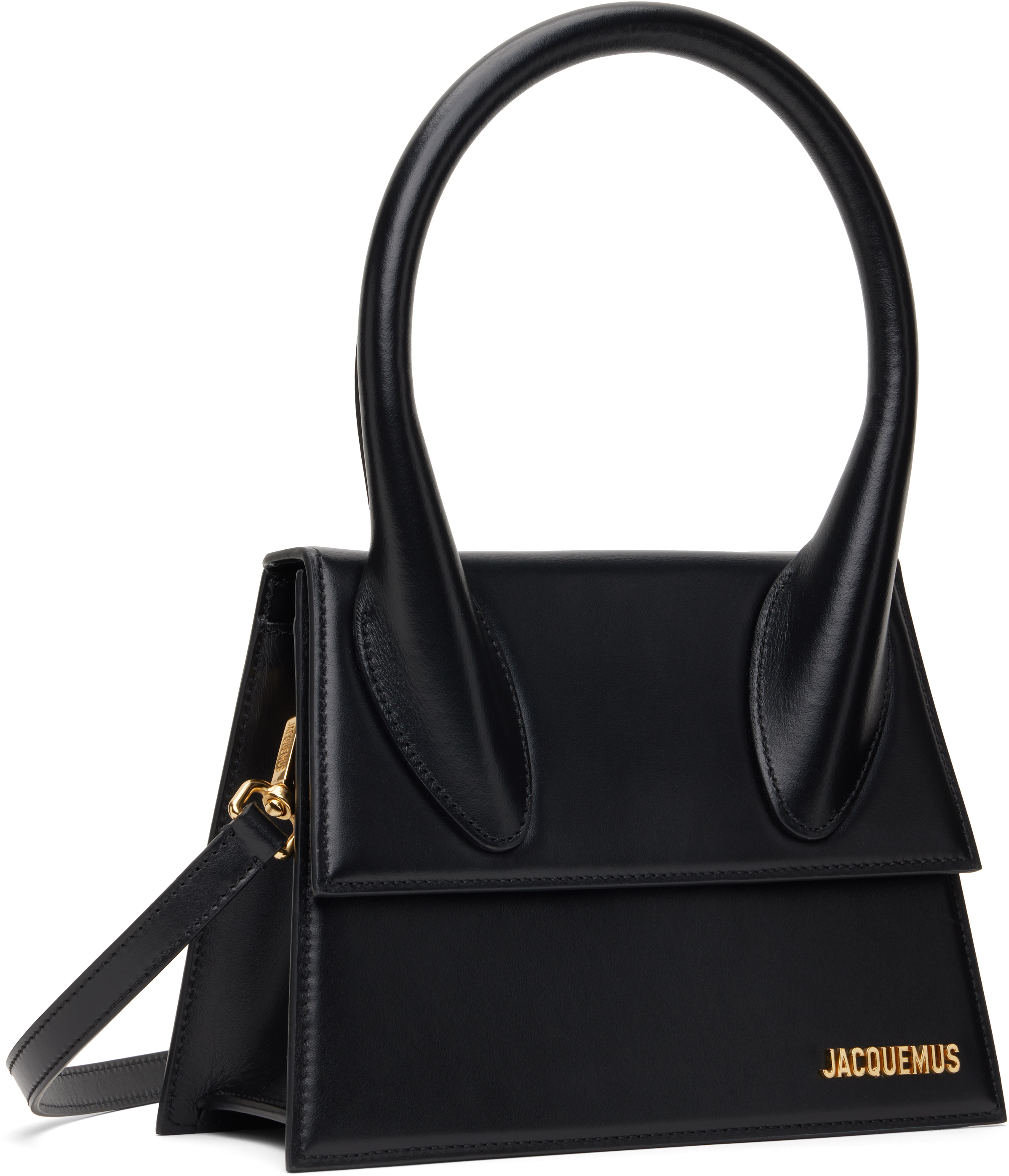 Jacquemus Small Handle And Removable Shoulder Strap In 990 Black