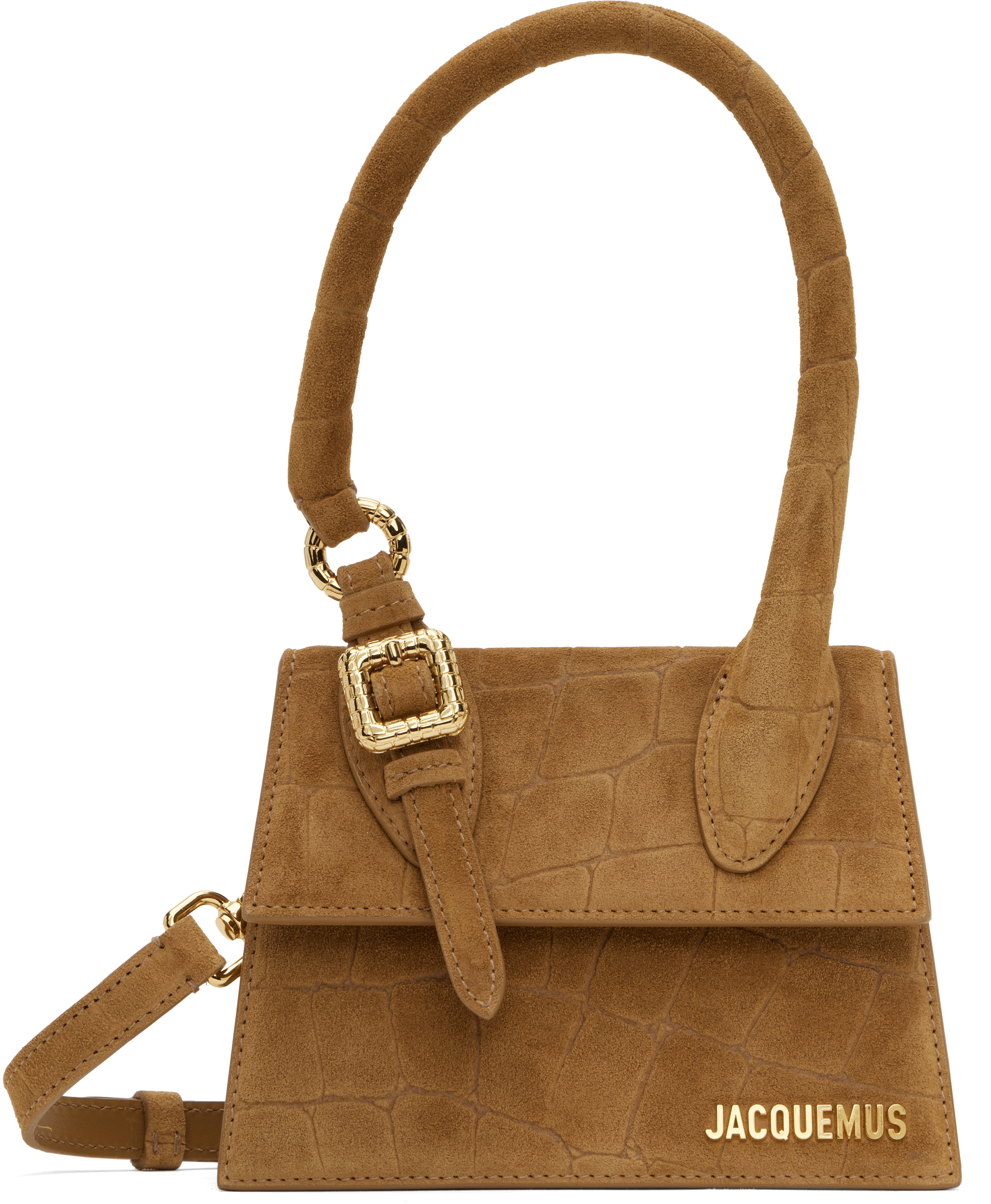 Shop Jacquemus Tan La Croisière 'the Medium Chiquito With Buckle' Bag In 830 Camel