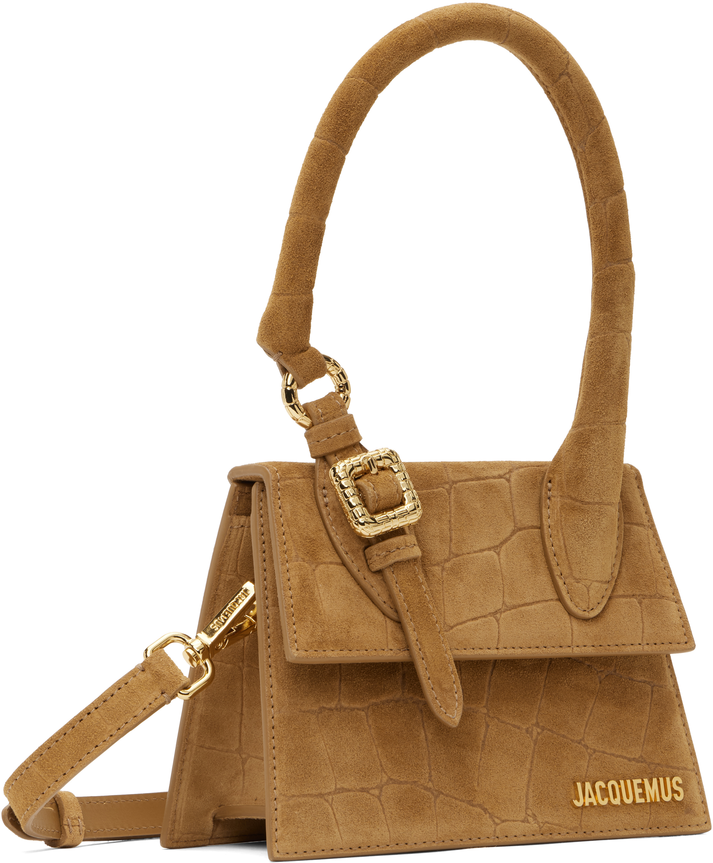 Shop Jacquemus Tan La Croisière 'the Medium Chiquito With Buckle' Bag In 830 Camel