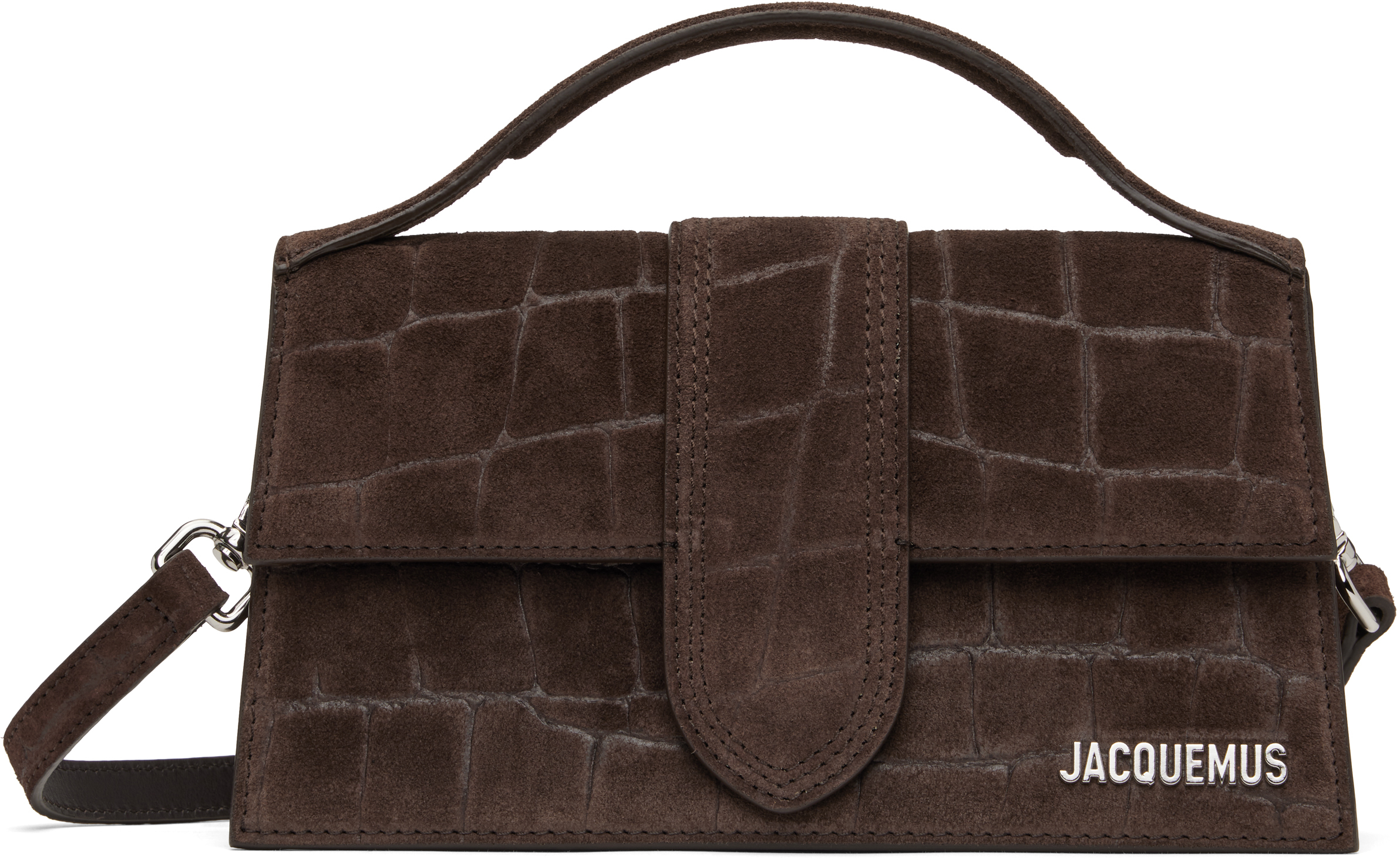 Jacquemus The Large Bambino Tote Bag In 880 Dark Brown