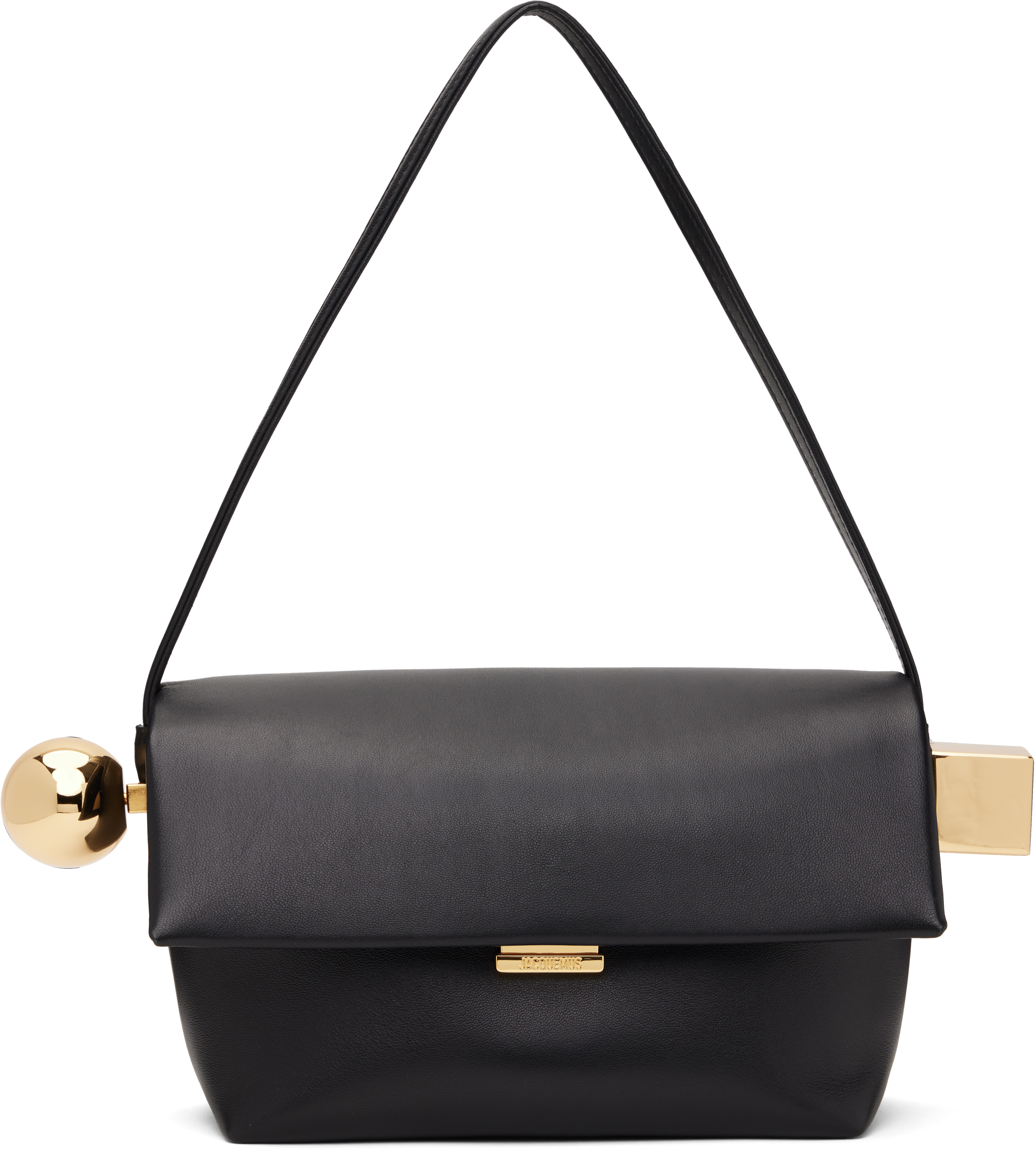 Jacquemus Mini Leather Shoulder Handbag In 990 Black