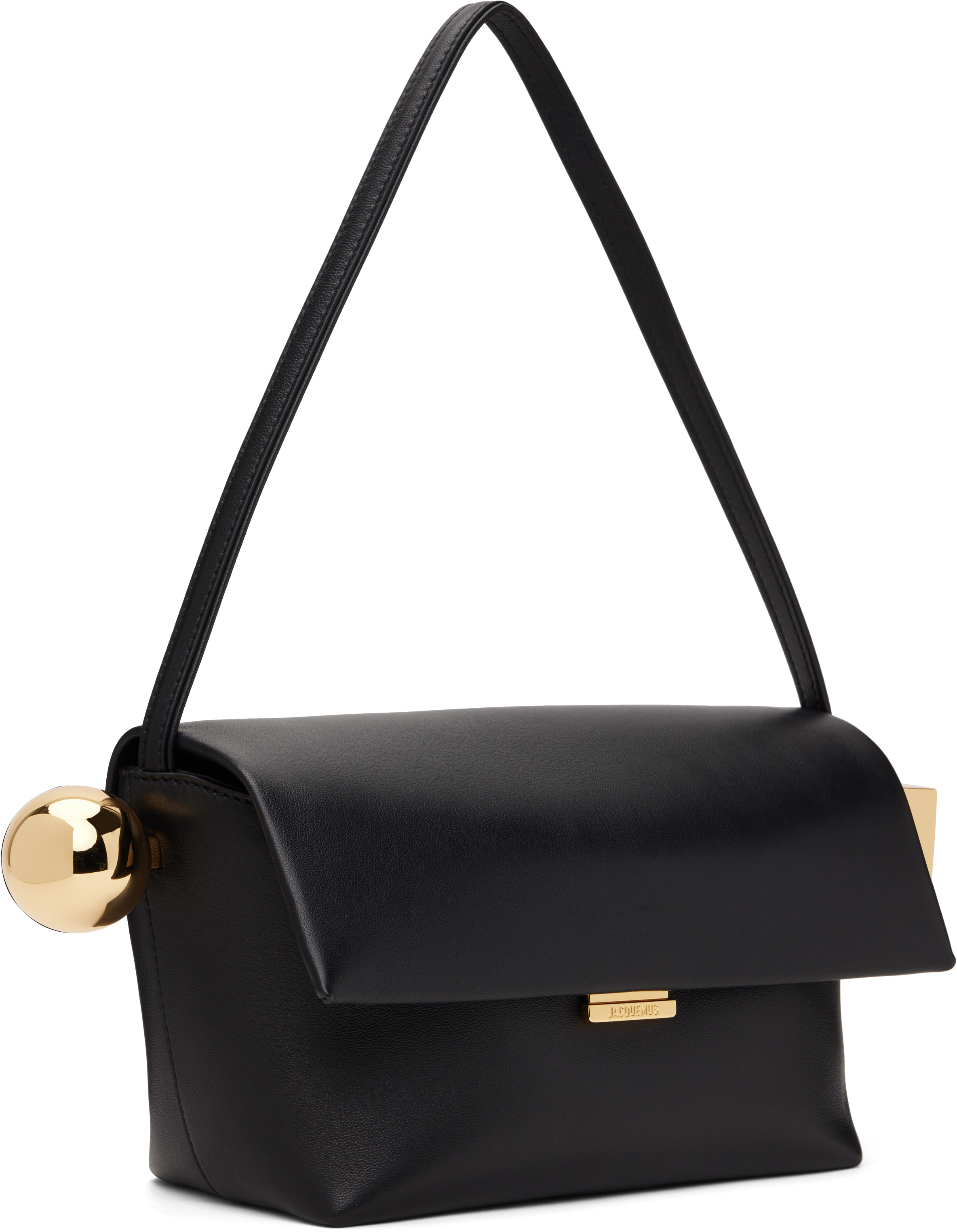 Jacquemus Mini Leather Shoulder Handbag In 990 Black
