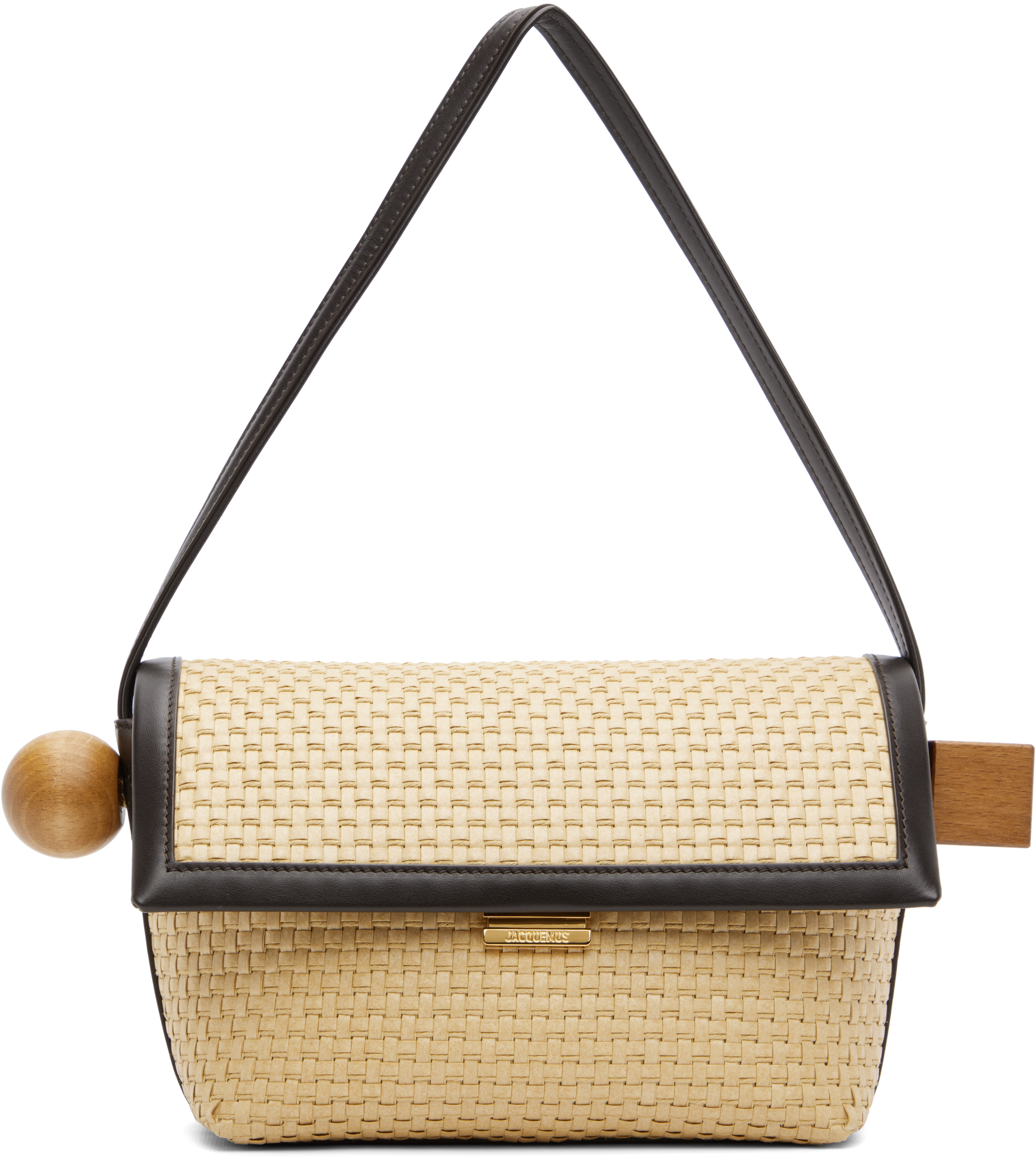 JACQUEMUS: Beige & Brown La Croisière 'The Rond Carré' Bag