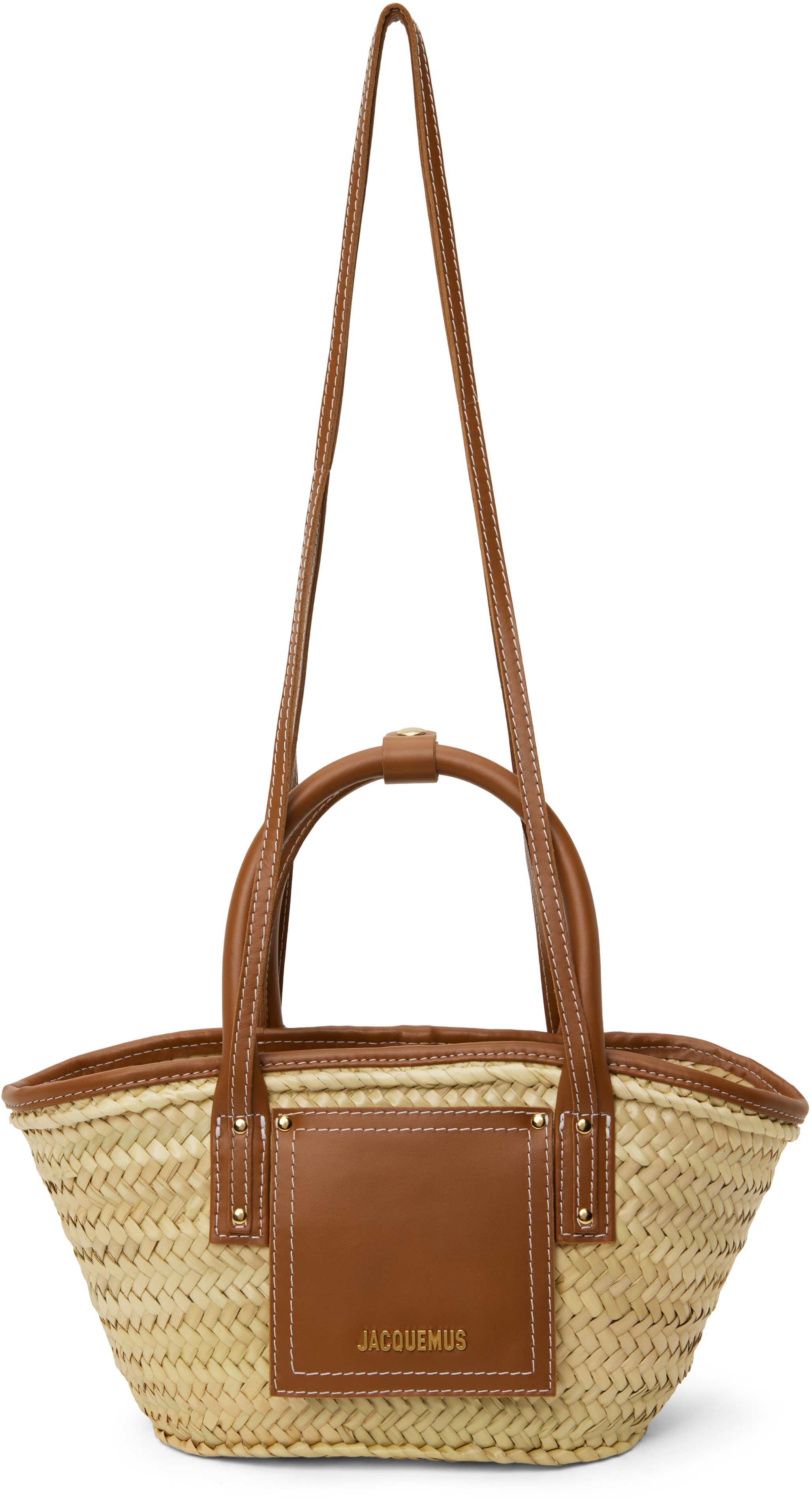 JACQUEMUS BEIGE & BROWN LES CLASSIQUES 'THE SMALL SOLI BASKET' TOTE