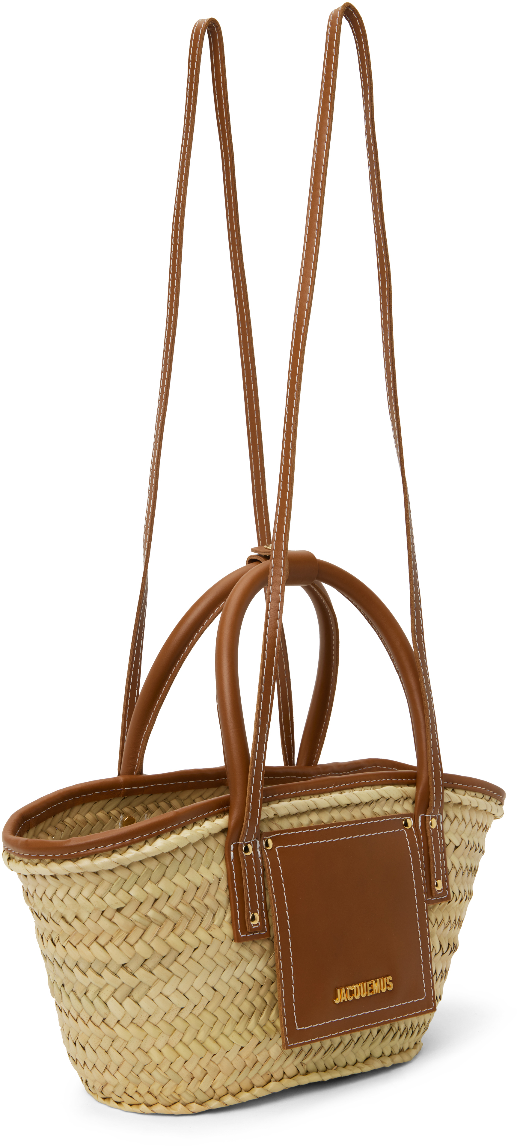 JACQUEMUS BEIGE & BROWN LES CLASSIQUES 'THE SMALL SOLI BASKET' TOTE