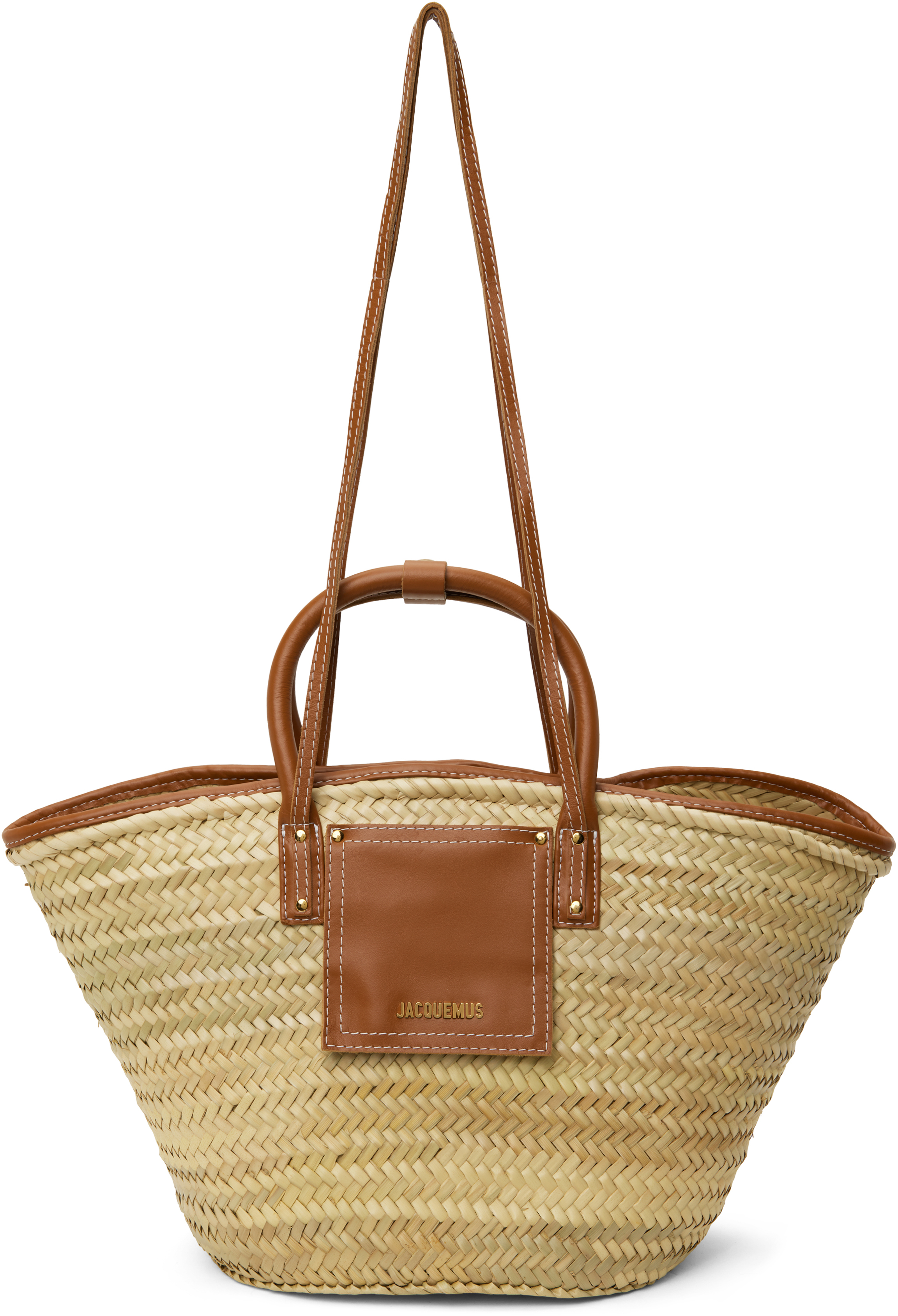 JACQUEMUS BEIGE & BROWN LES CLASSIQUES 'THE SOLI BASKET' TOTE