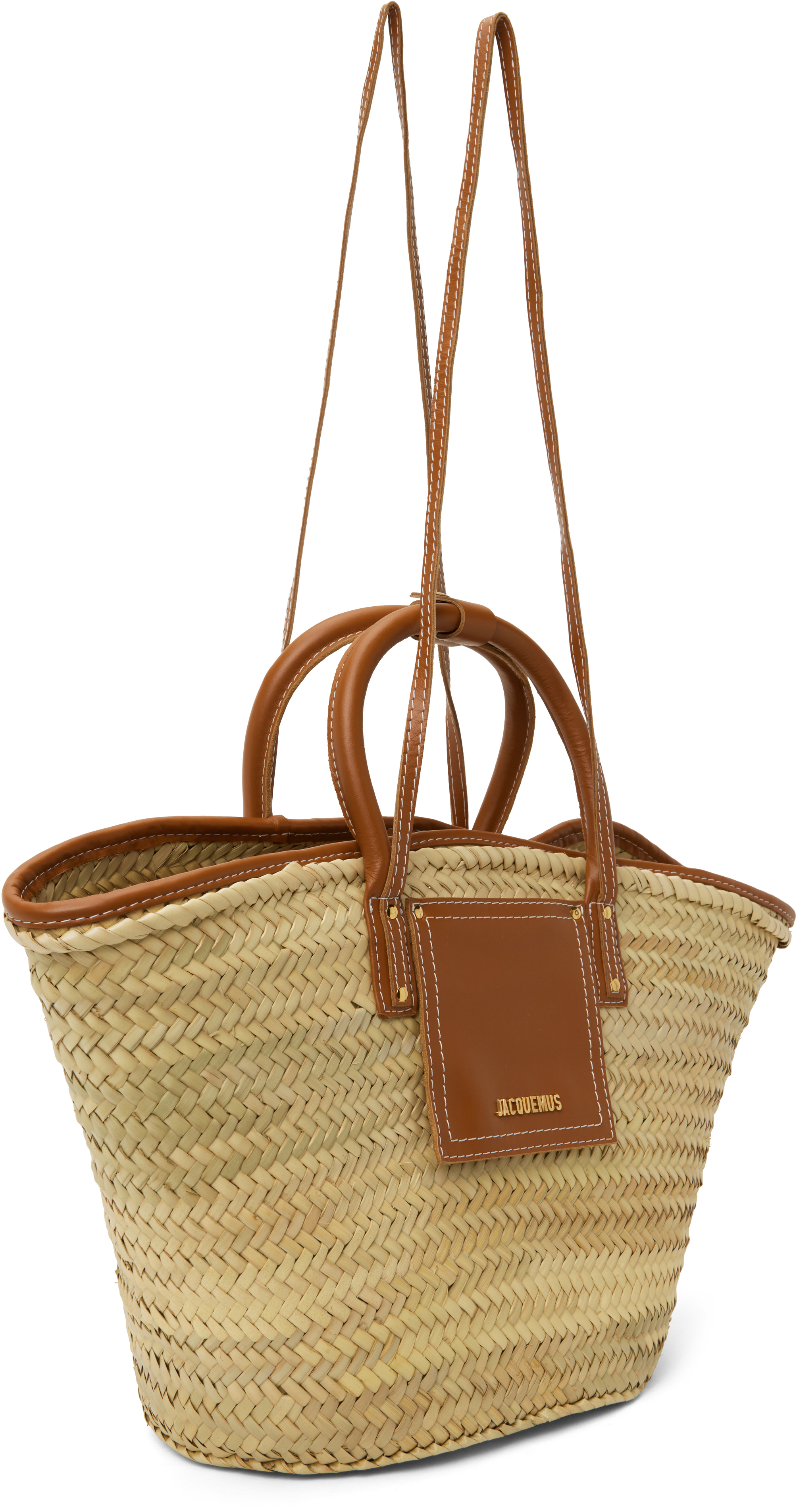 JACQUEMUS BEIGE & BROWN LES CLASSIQUES 'THE SOLI BASKET' TOTE