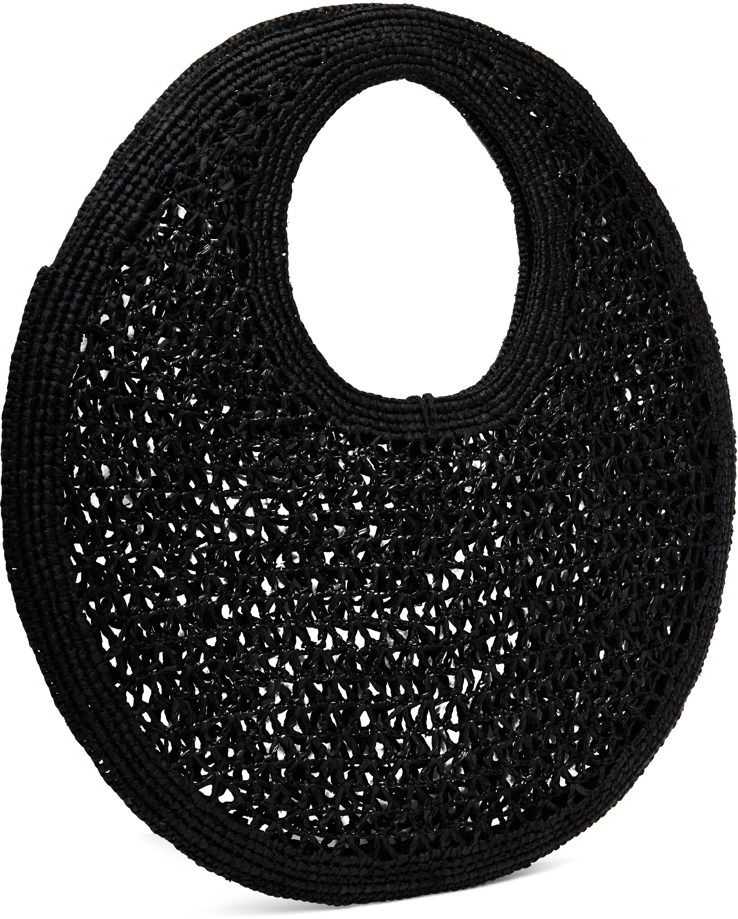 Jacquemus Le Rond Spiaggia Shoulder Bag In Raffia In 990 Black