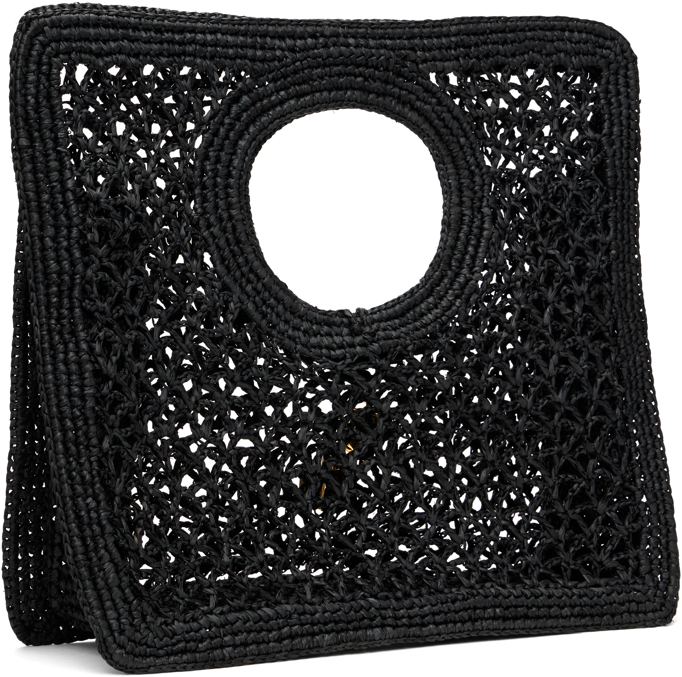 Jacquemus Carre Spiaggia Embellished Braided Raffia Tote